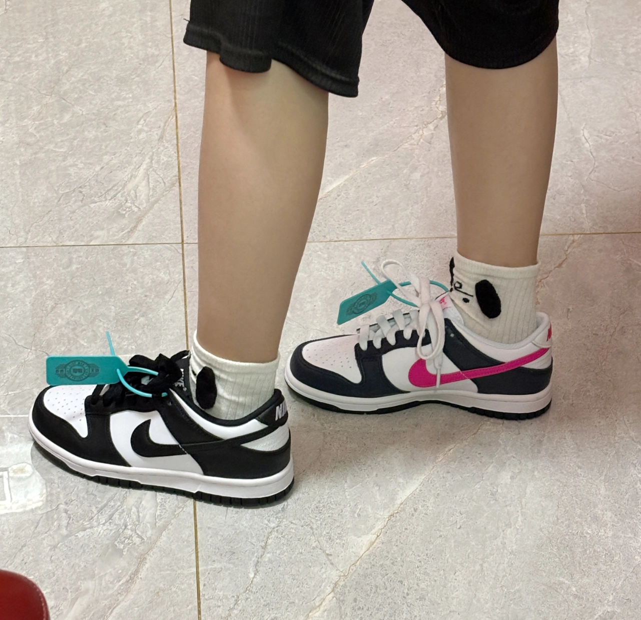 custom review-nike Dunk Устойчивый к истиранию Низкий Топ Детские Скейтбординг Белый Черный Розовый