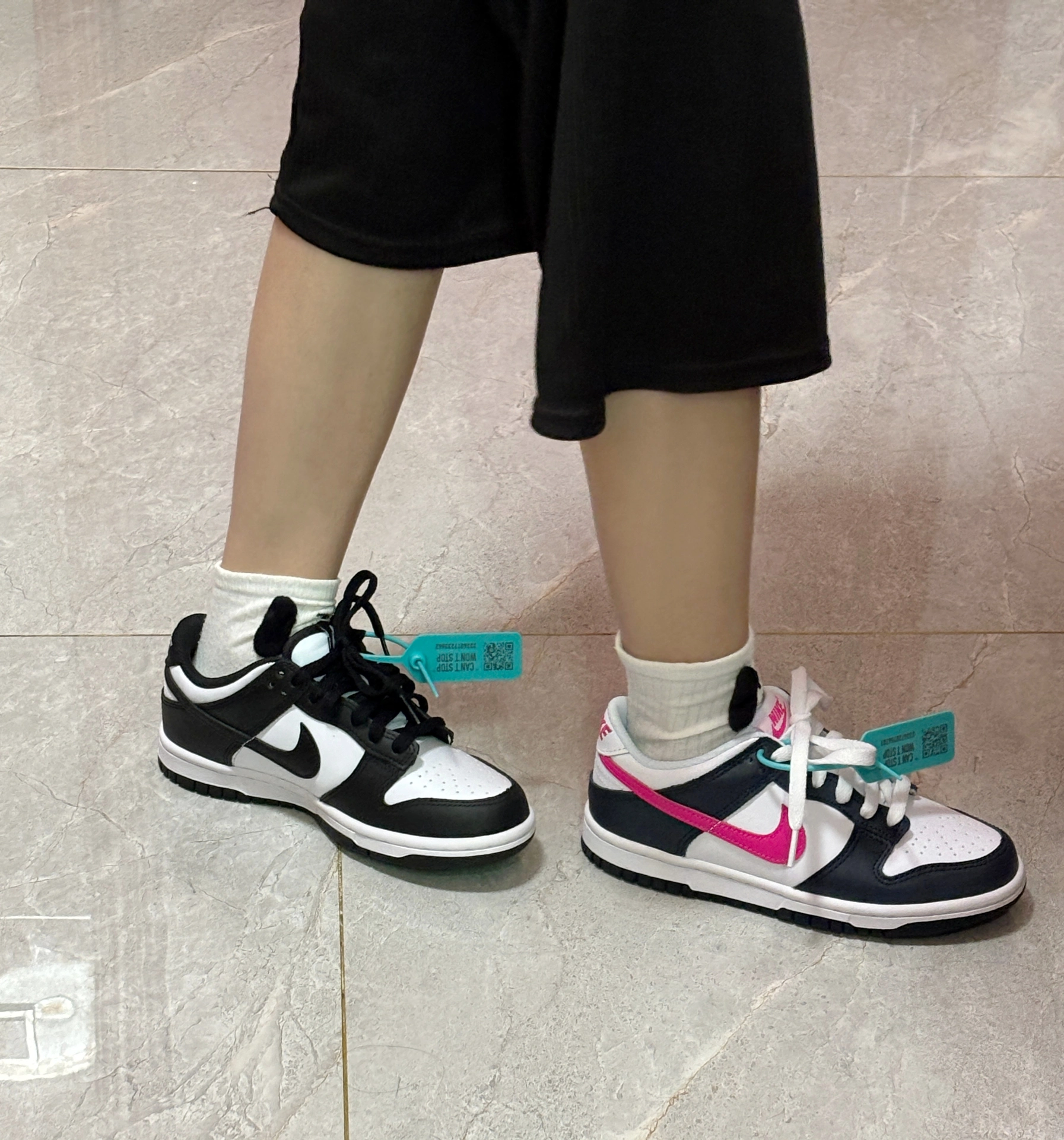 custom review-nike Dunk Устойчивый к истиранию Низкий Топ Детские Скейтбординг Белый Черный Розовый