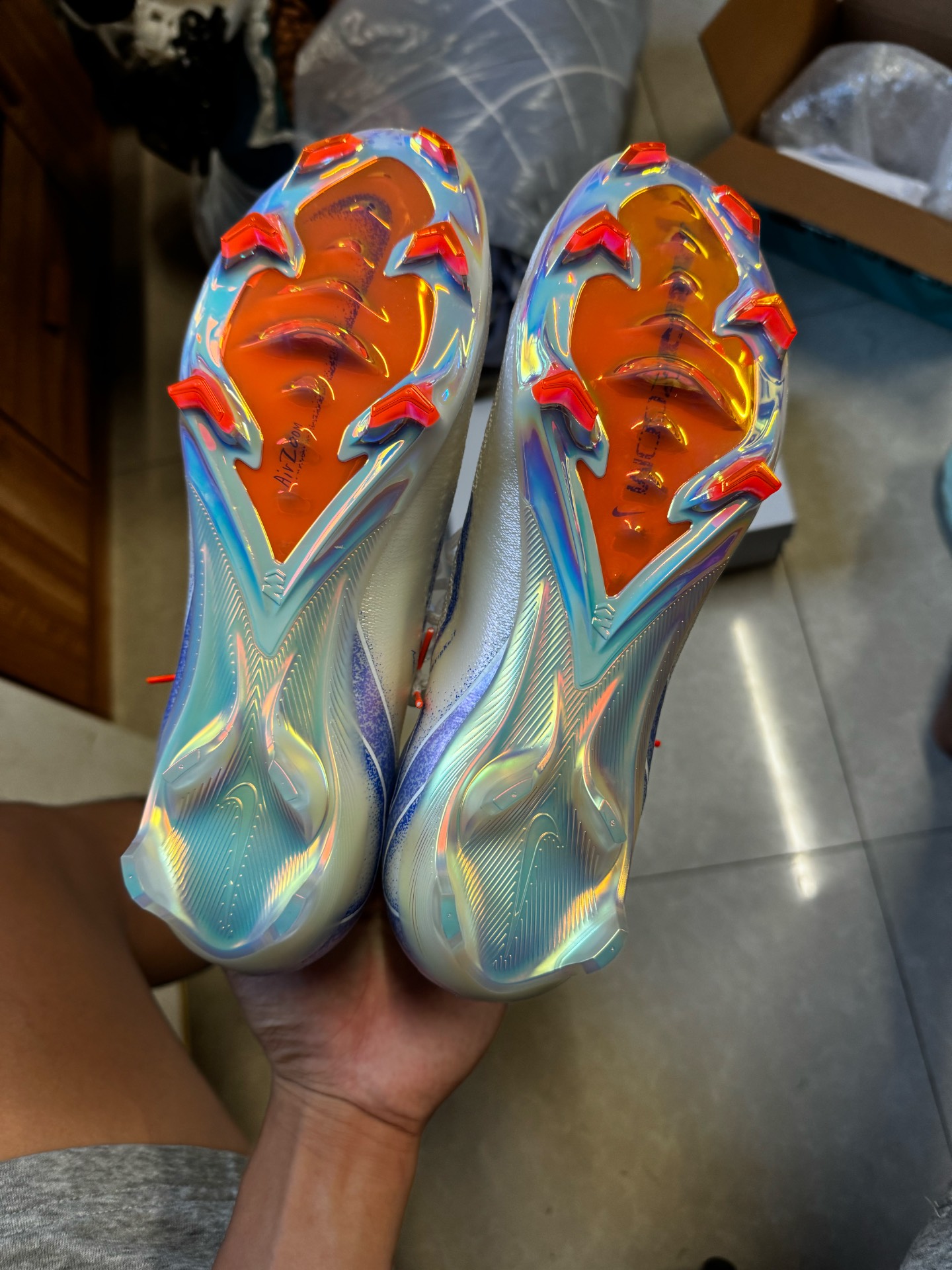 custom review-Nike Mercurial Vapor 16 Elite FG Твердый Грунт Футбольные Бутсы Унисекс Белый Синий