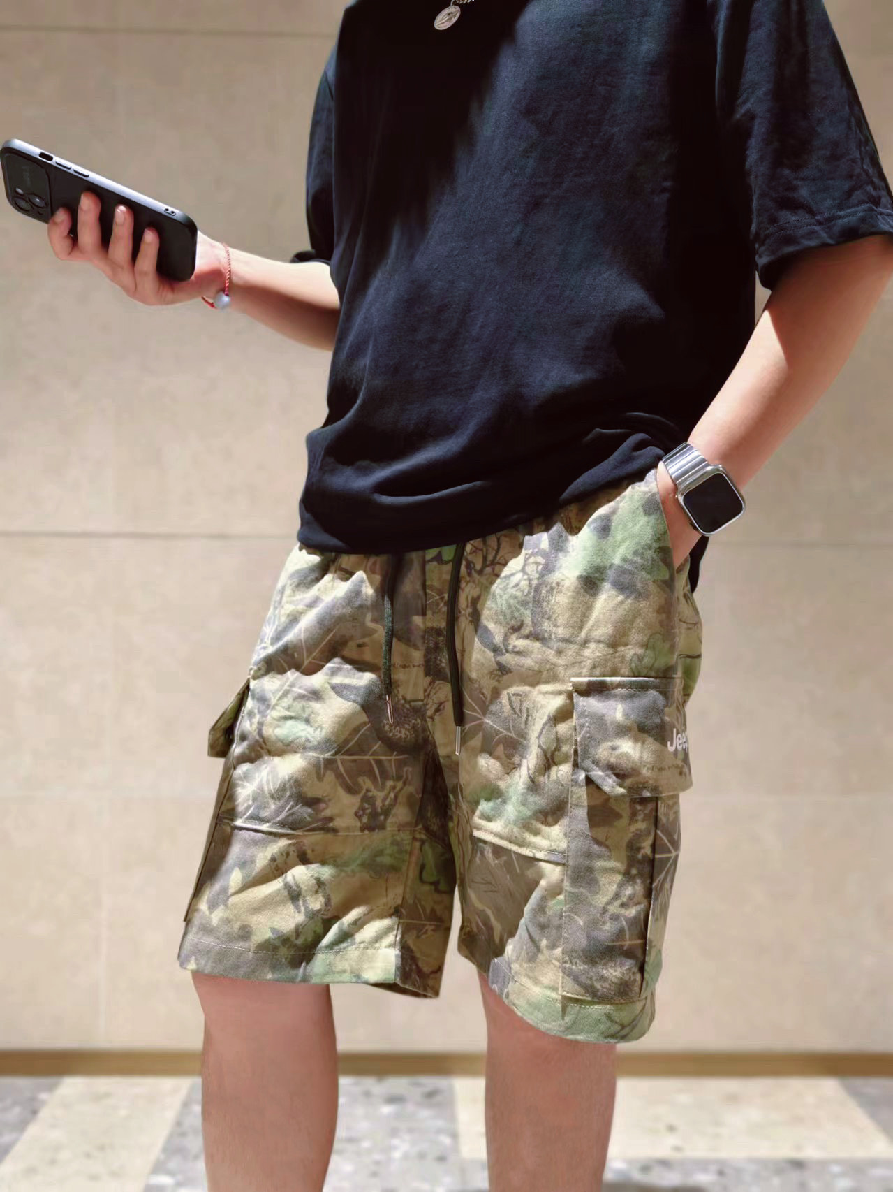 🔥🔥小个子也能穿的修身显瘦迷彩短裤