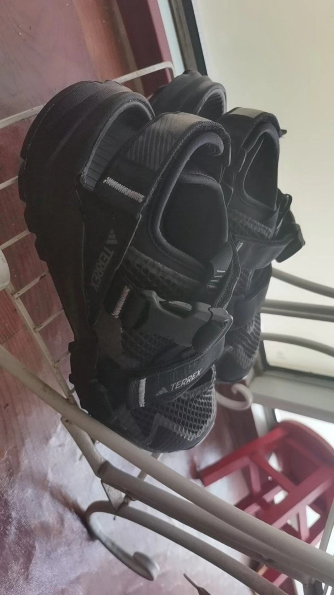 custom review-adidas Terrex Hydroterra Дышащий TRACTION Спортивные Сандалии Унисекс Черные