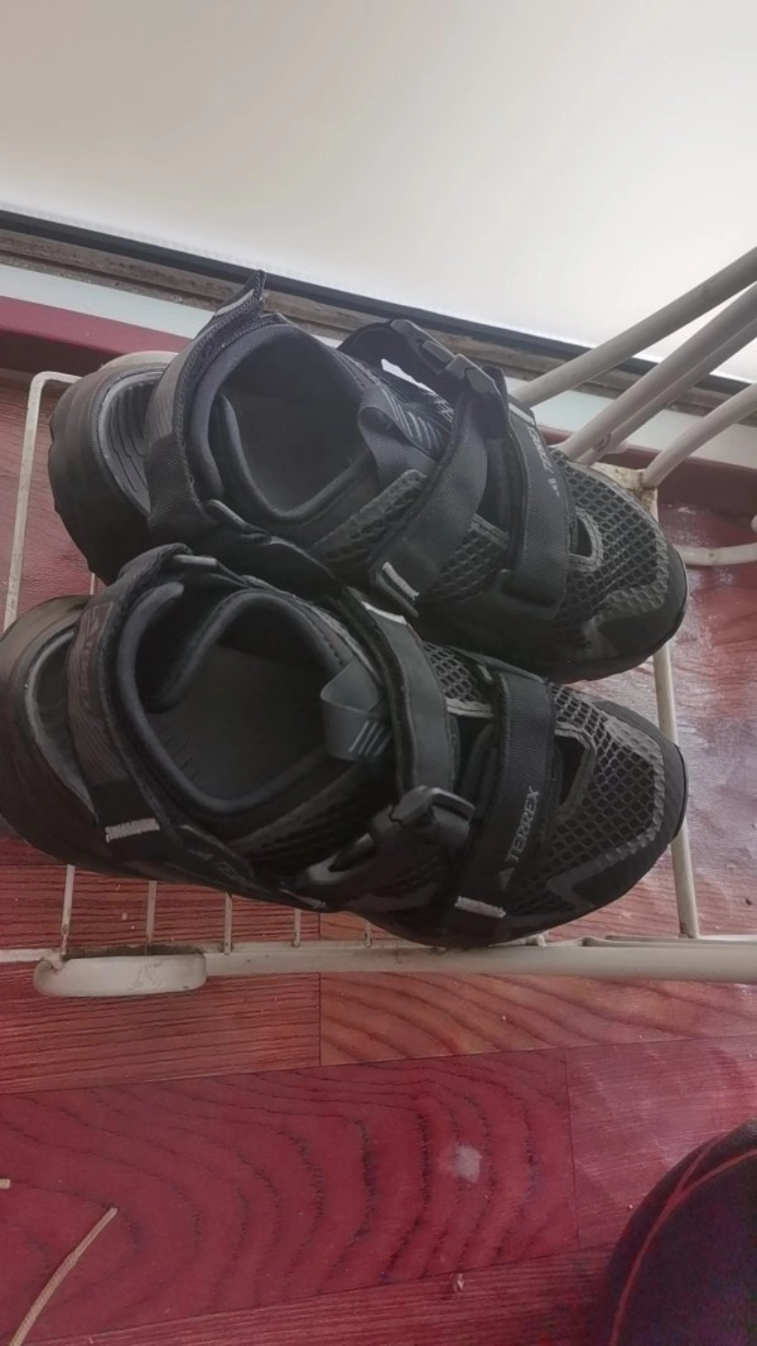 custom review-adidas Terrex Hydroterra Дышащий TRACTION Спортивные Сандалии Унисекс Черные