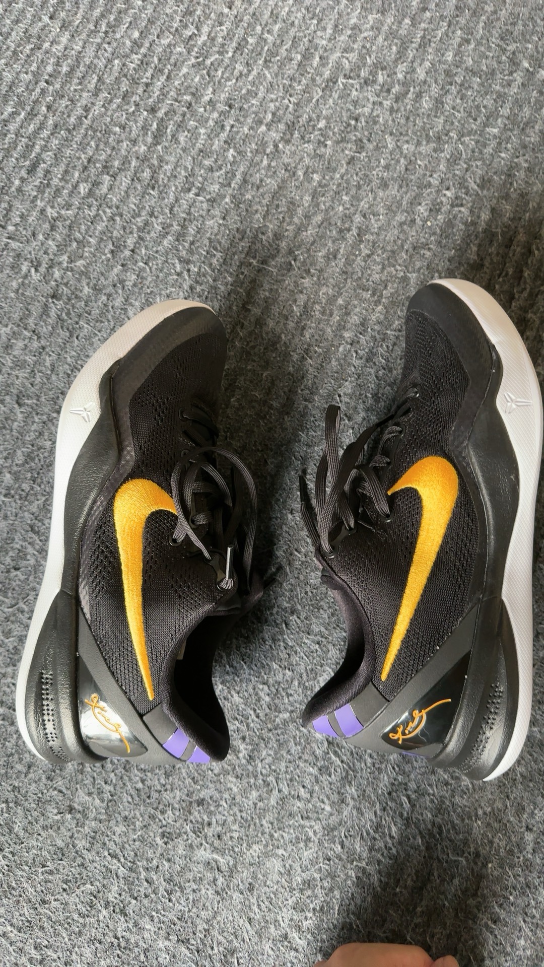 custom review-Nike Kobe 8 Low Топ Баскетбольные Кроссовки Унисекс Черный Фиолетовый Желтый