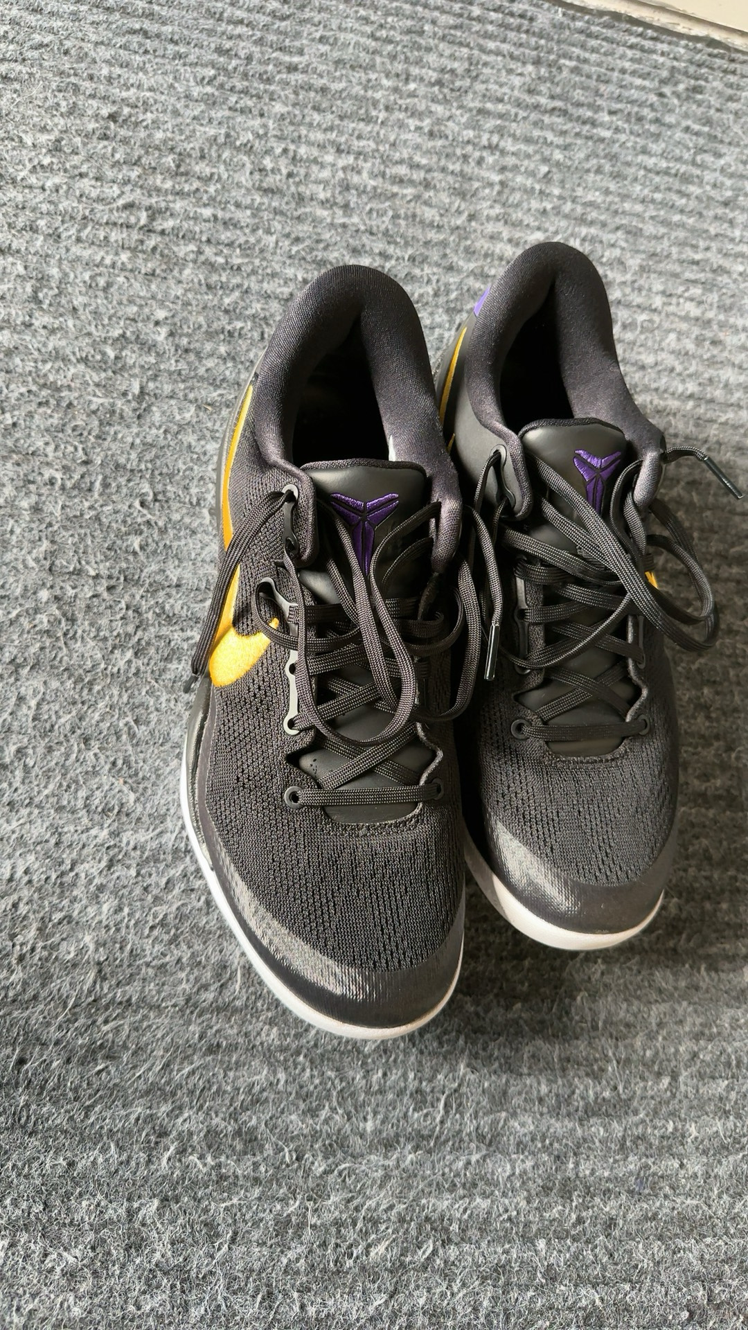 custom review-Nike Kobe 8 Low Топ Баскетбольные Кроссовки Унисекс Черный Фиолетовый Желтый