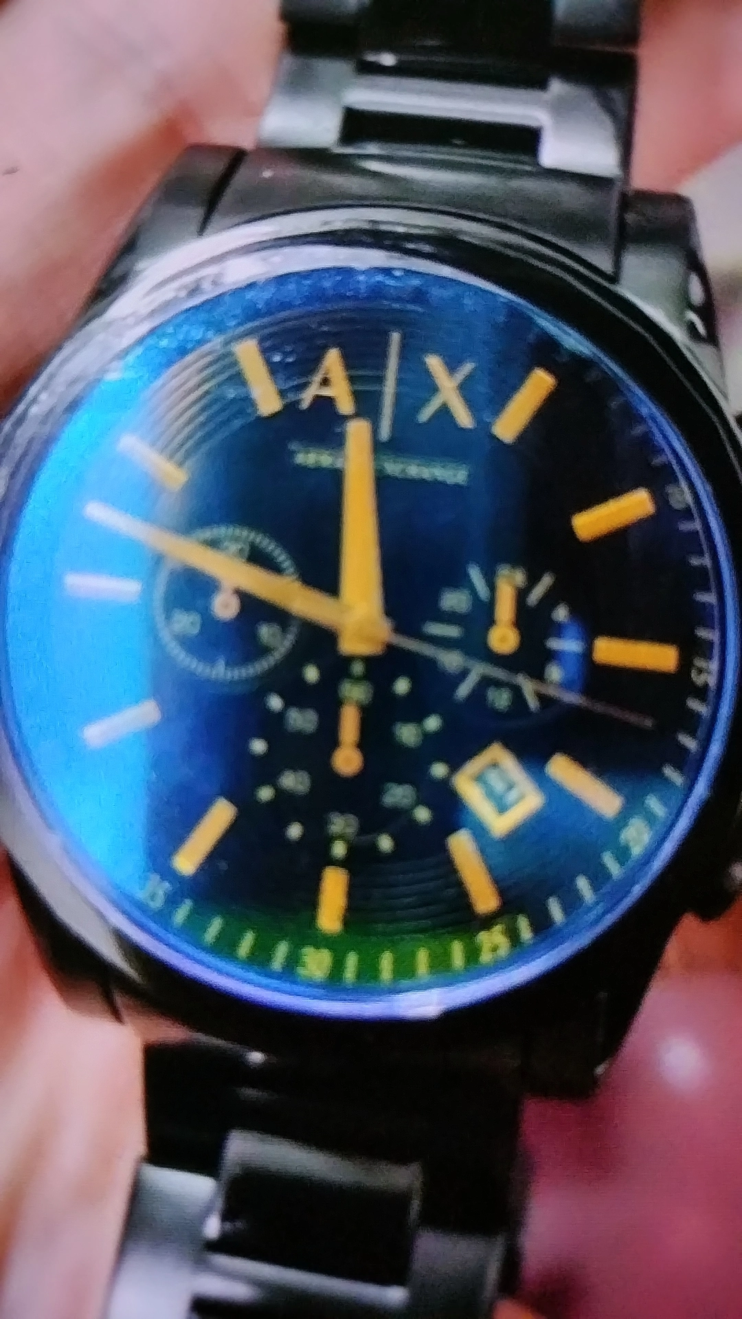 custom review-ARMANI EXCHANGEAE Часы Кварцевый механизм Нержавеющая сталь Ремешок Черный циферблат Мужские часы Коробка