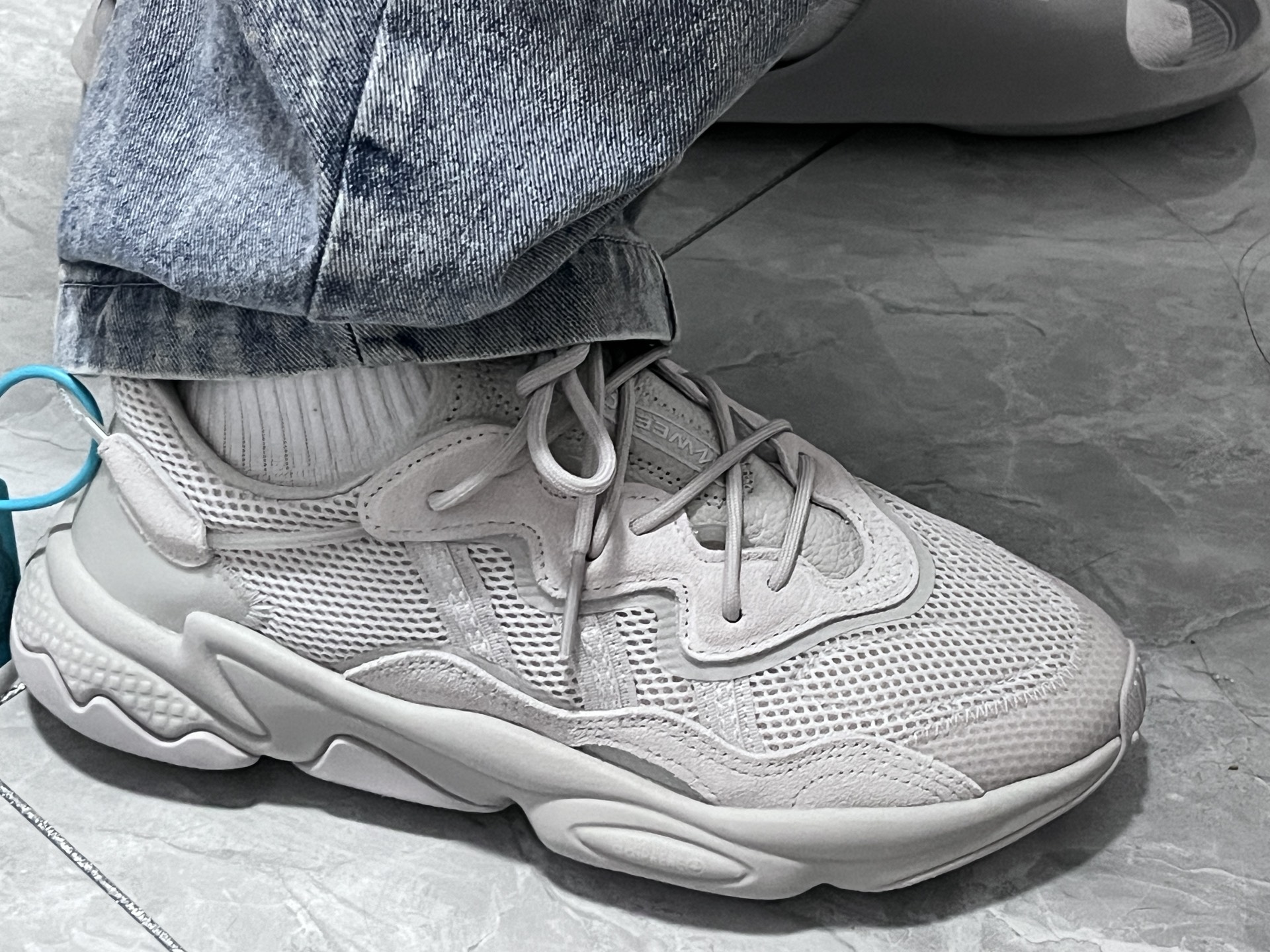 custom review-Adidas Originals Ozweego Slip-resistant Low Top Повседневная обувь Унисекс Pearl Smoke Gray