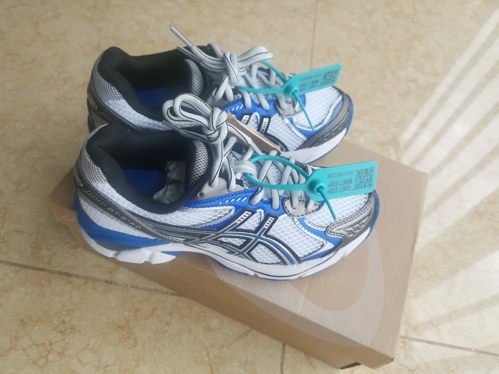 custom review-ASICS GT 2160 Амортизация Устойчивый к истиранию Дышащая Поддержка Низкий Верх Повседневные Беговые кроссовки Унисекс Белый Синий