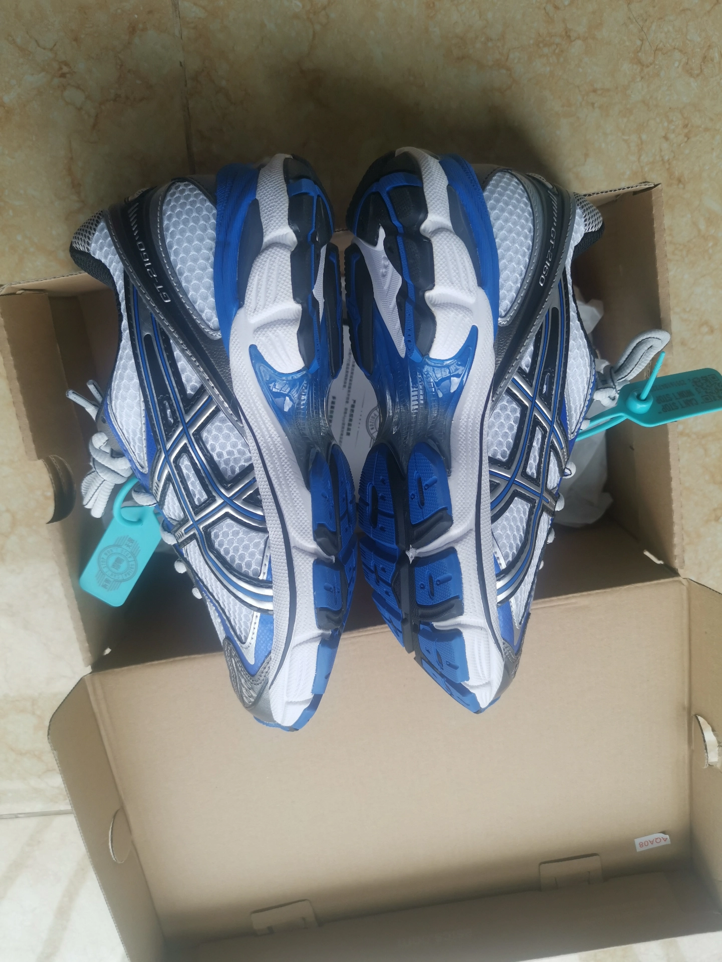 custom review-ASICS GT 2160 Амортизация Устойчивый к истиранию Дышащая Поддержка Низкий Верх Повседневные Беговые кроссовки Унисекс Белый Синий