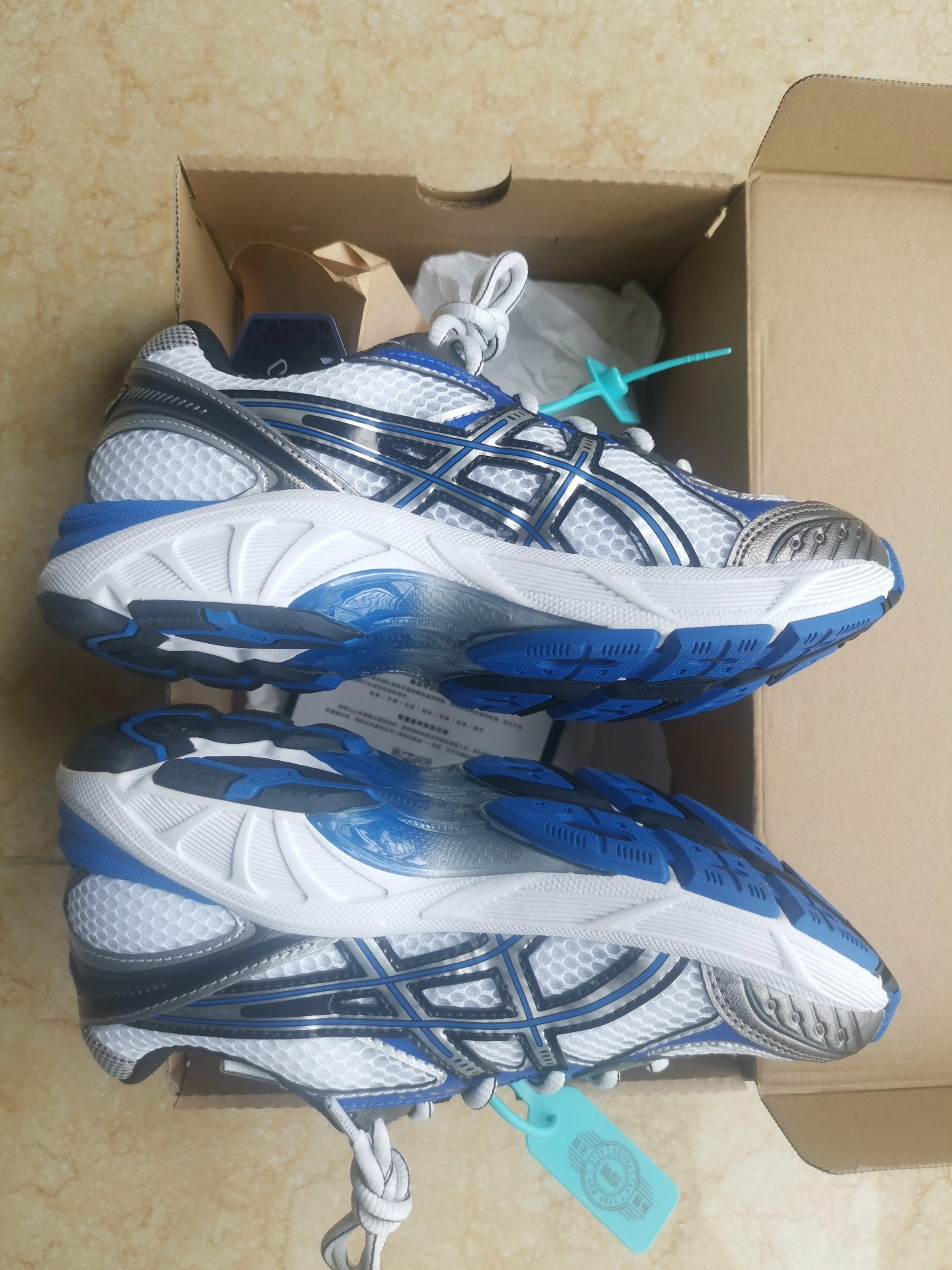 custom review-ASICS GT 2160 Амортизация Устойчивый к истиранию Дышащая Поддержка Низкий Верх Повседневные Беговые кроссовки Унисекс Белый Синий