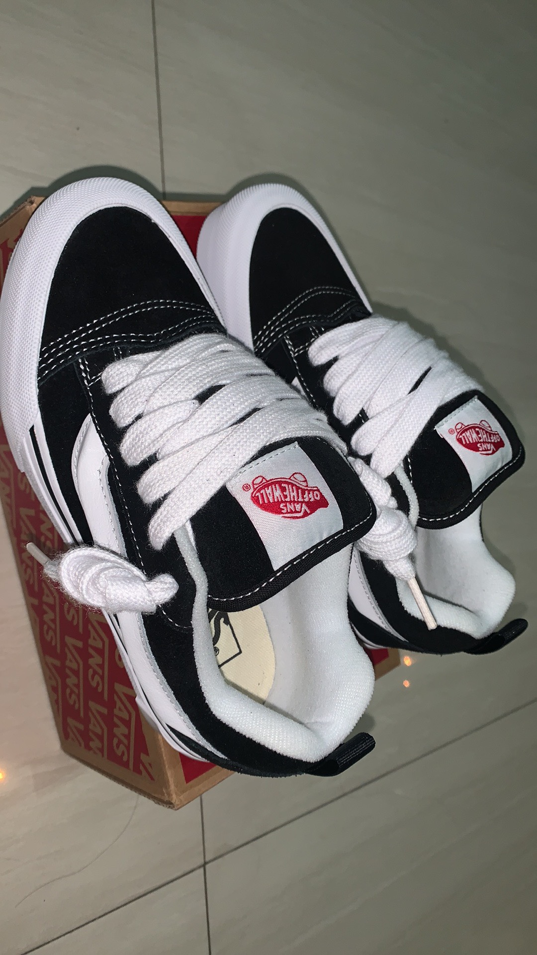 custom review-Vans Knu Skool Амортизация Износостойкие Низкие Кроссовки для Скейтбординга Унисекс Черный Белый