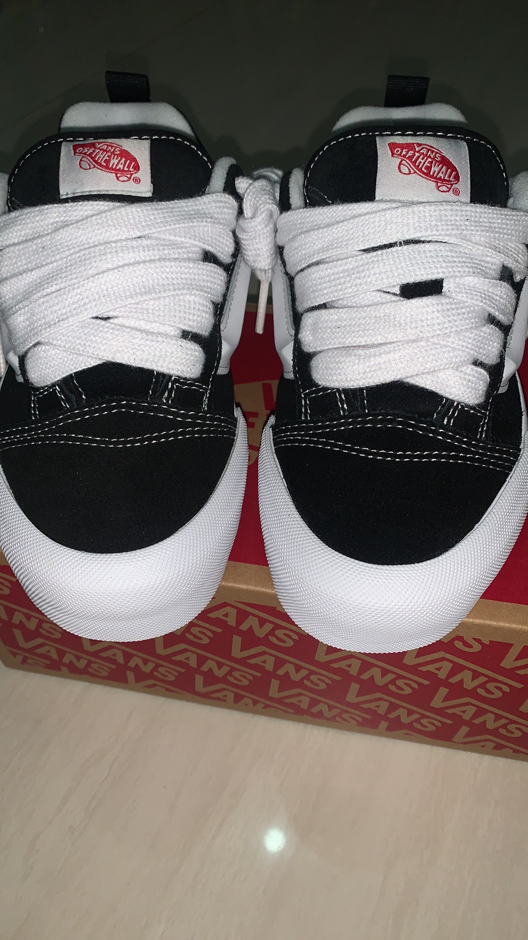 custom review-Vans Knu Skool Амортизация Износостойкие Низкие Кроссовки для Скейтбординга Унисекс Черный Белый