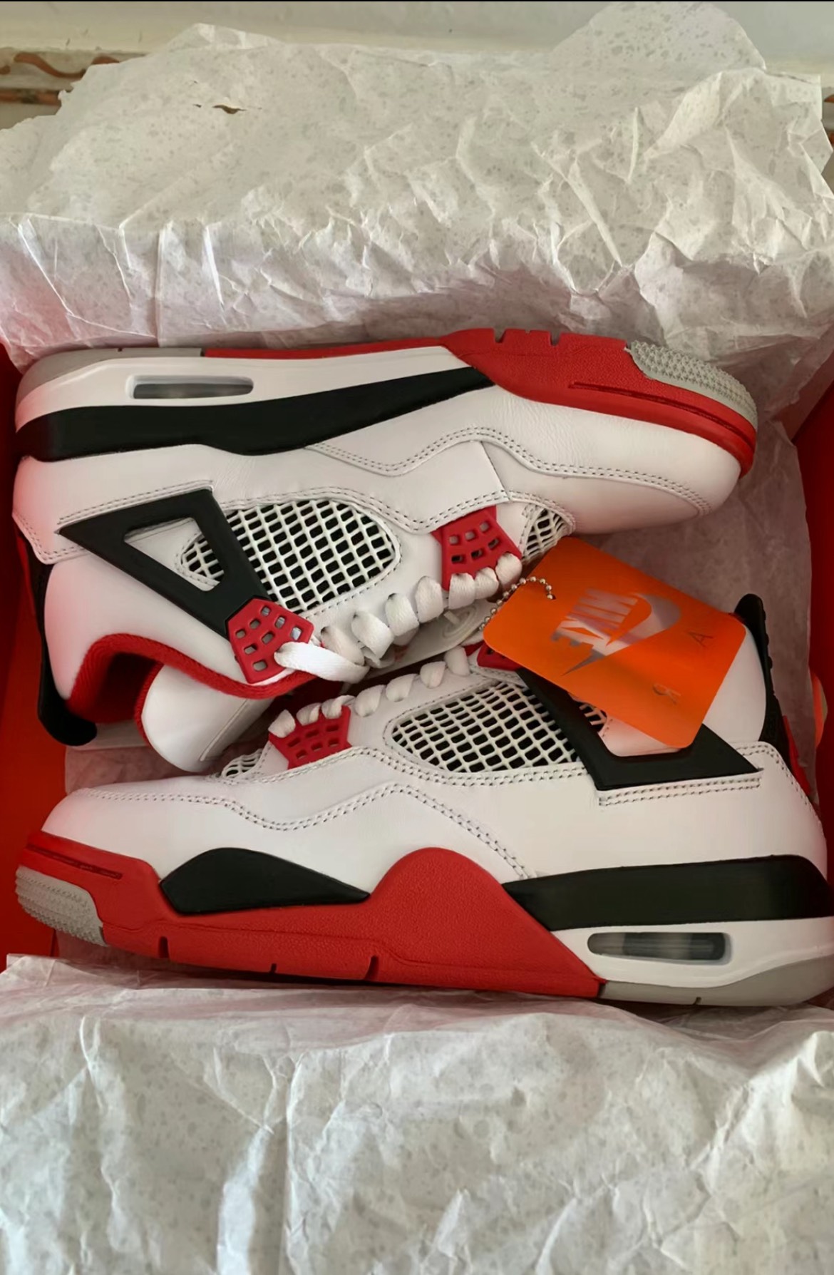 custom review-Jordan Air Jordan 4 Fire Red MID Топ Винтажные Баскетбольные Кроссовки Унисекс Fire Red Выпуск 2020