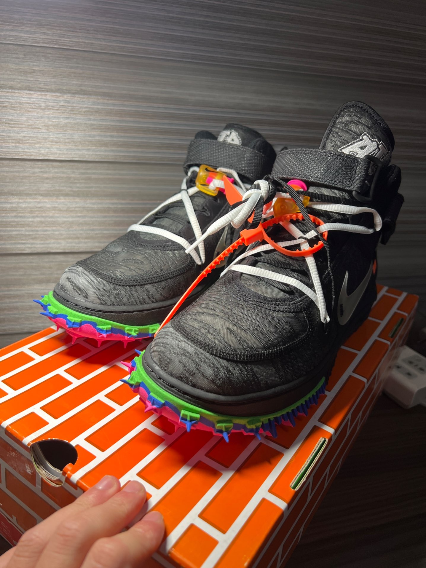 custom review-OFF Белый x Nike Air Force 1 SP MID Скейтборд Кроссовки Унисекс Черный