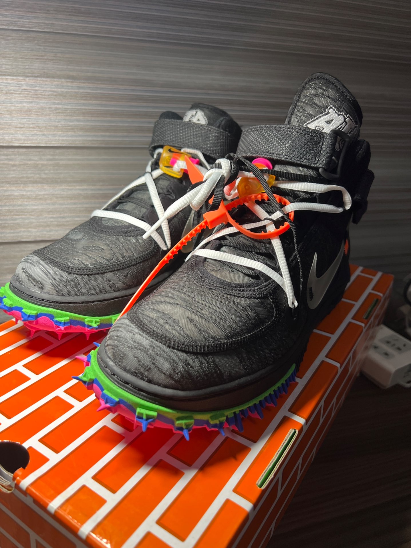 custom review-OFF Белый x Nike Air Force 1 SP MID Скейтборд Кроссовки Унисекс Черный