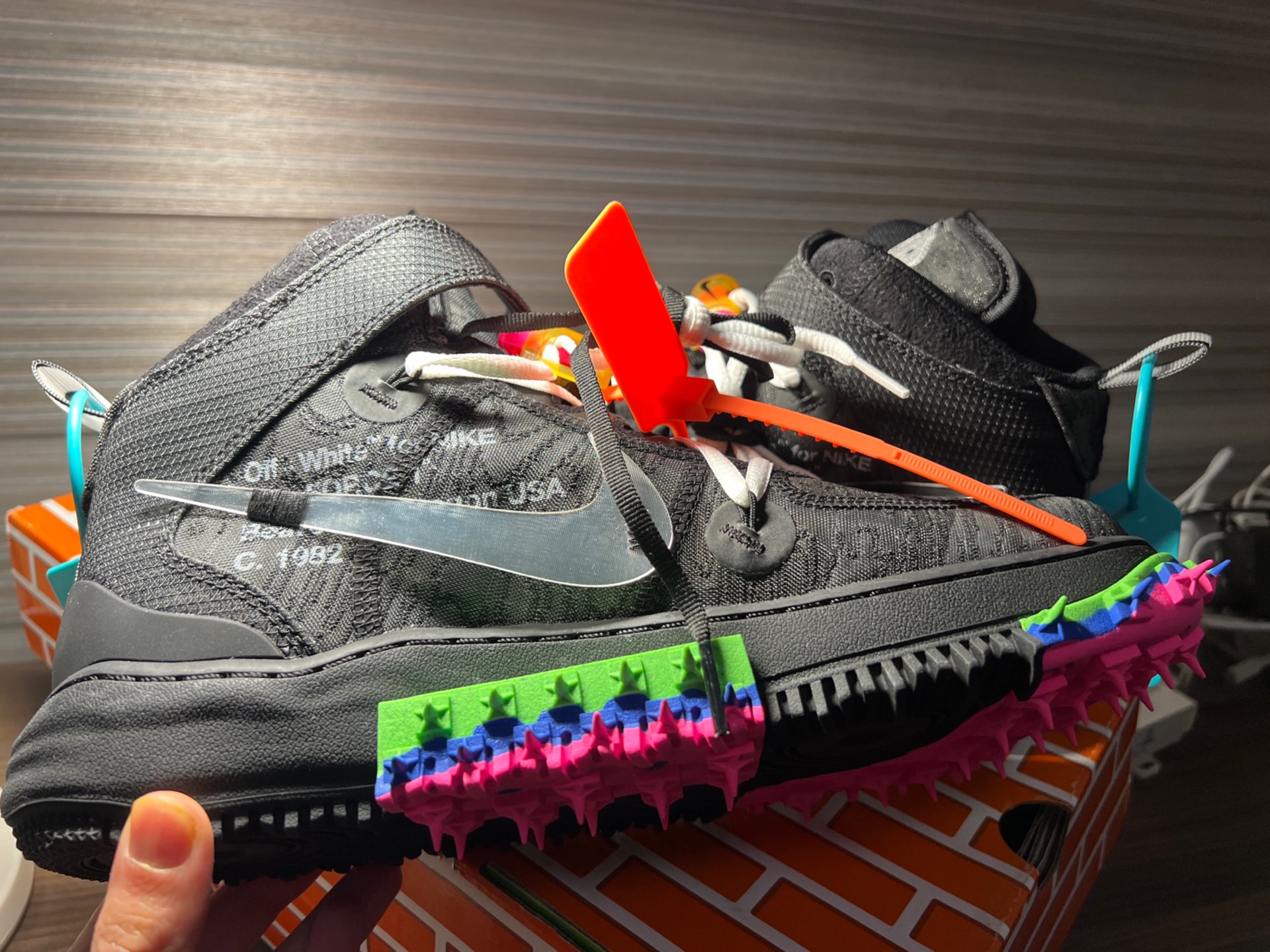 custom review-OFF Белый x Nike Air Force 1 SP MID Скейтборд Кроссовки Унисекс Черный