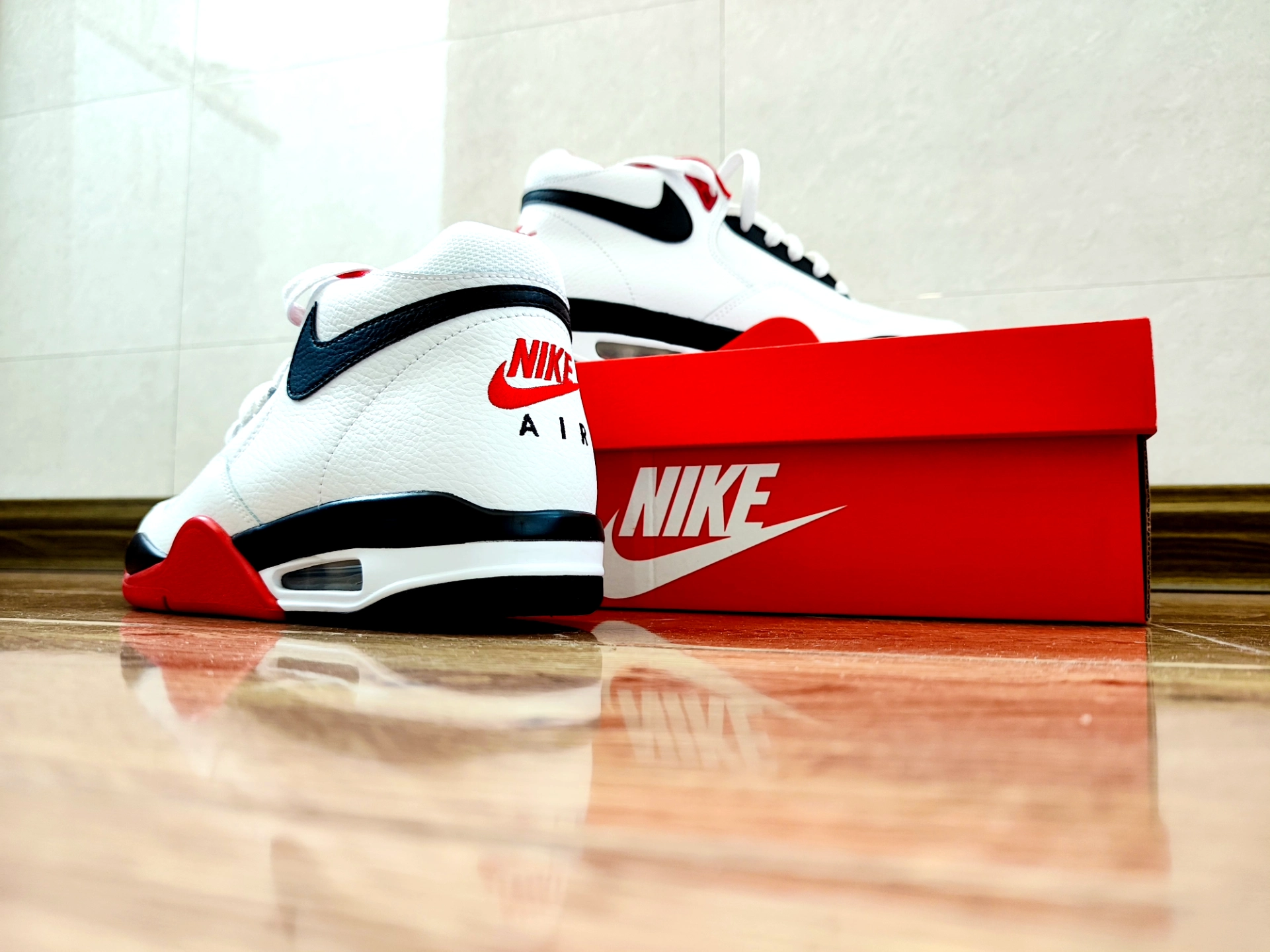 custom review-Nike Flight Legacy MID Топ Винтажные Баскетбольные Кроссовки Унисекс Красный Белый