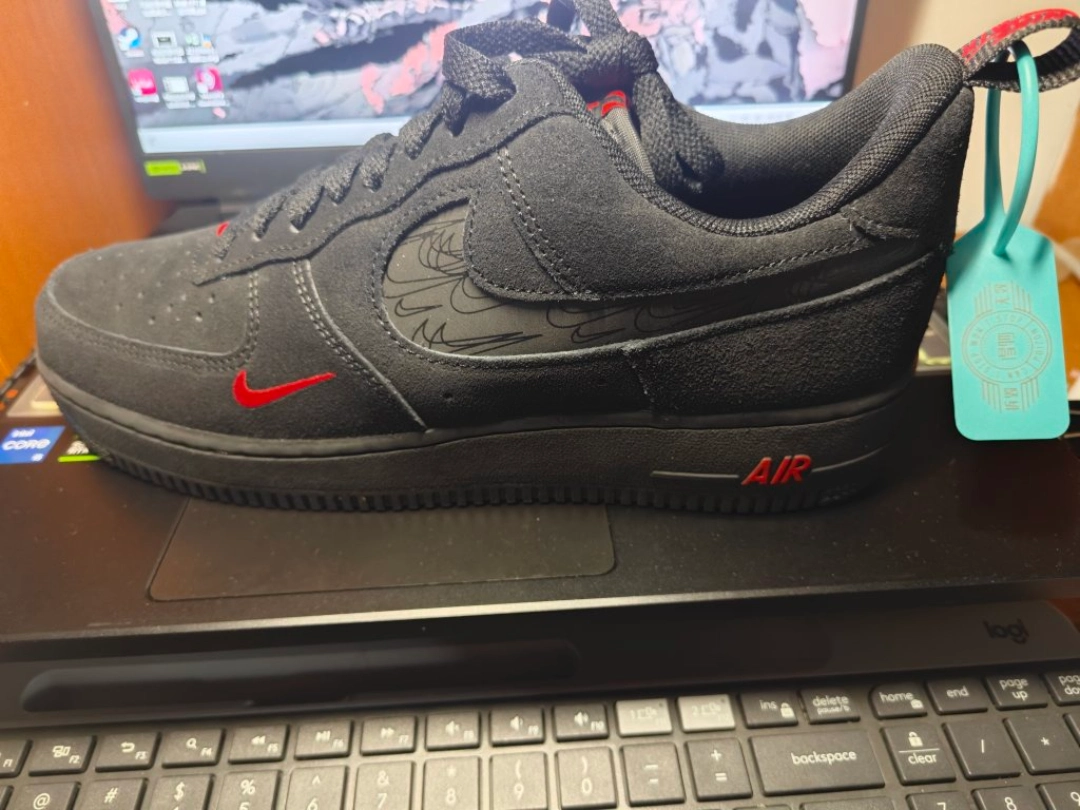 custom review-Nike Air Force 1 Low Топ Скейтборд Кроссовки Мужские Черные