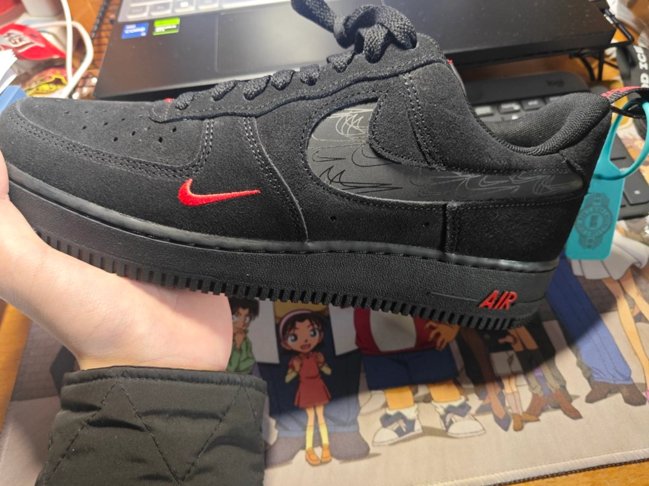 custom review-Nike Air Force 1 Low Топ Скейтборд Кроссовки Мужские Черные