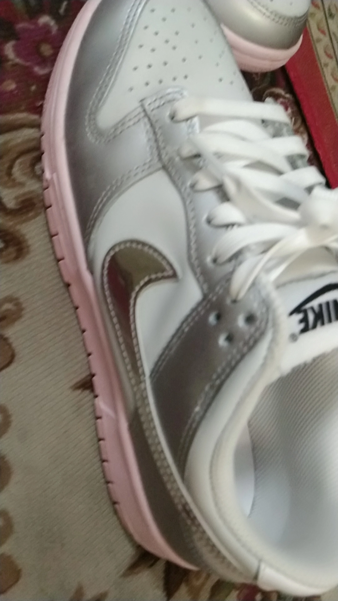 custom review-Nike Dunk Low Топ Скейтборд Кроссовки Женские Серебряные