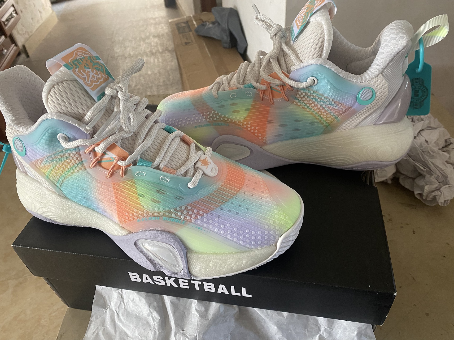 custom review-ANTA Bubble Bomb Баскетбольные кроссовки Низкий Топ Мужской