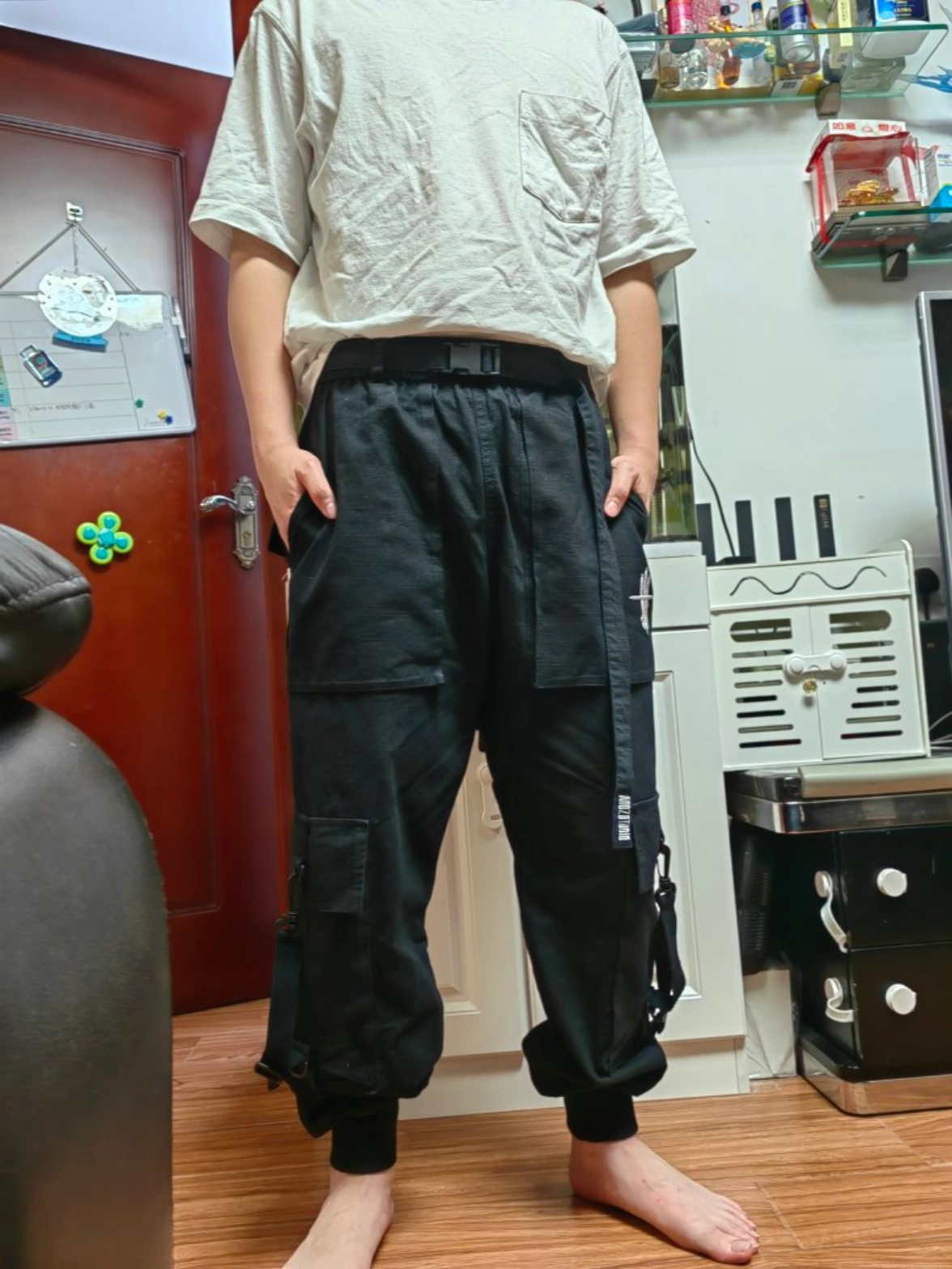 custom review-AOGZ Черные Унисекс Карго Брюки