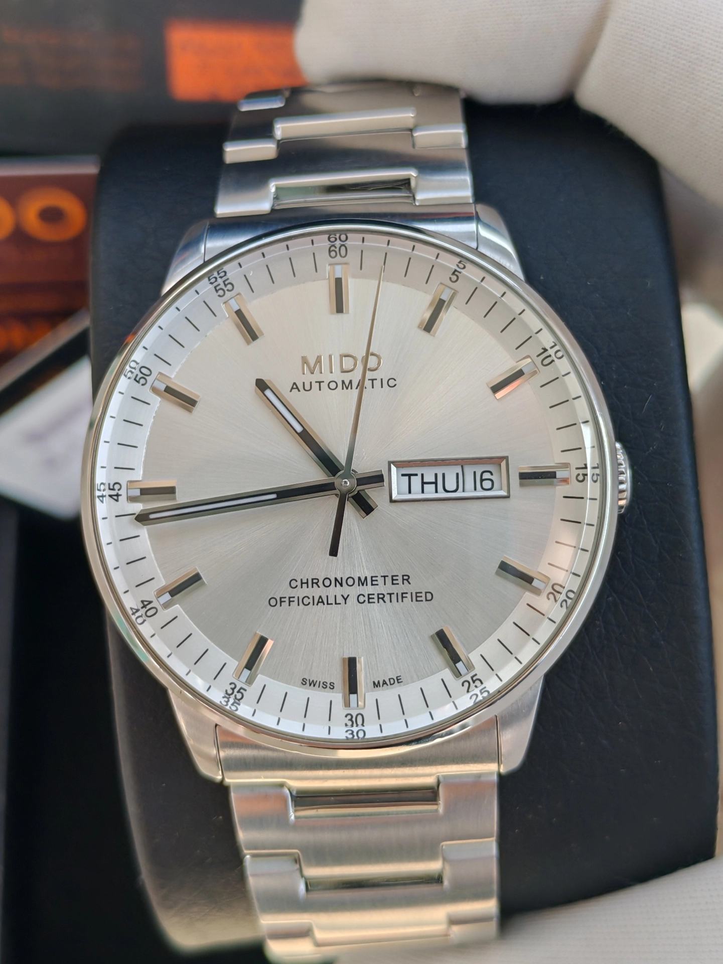 美度指挥官二代天文台认证硅游丝机芯男士腕表男表