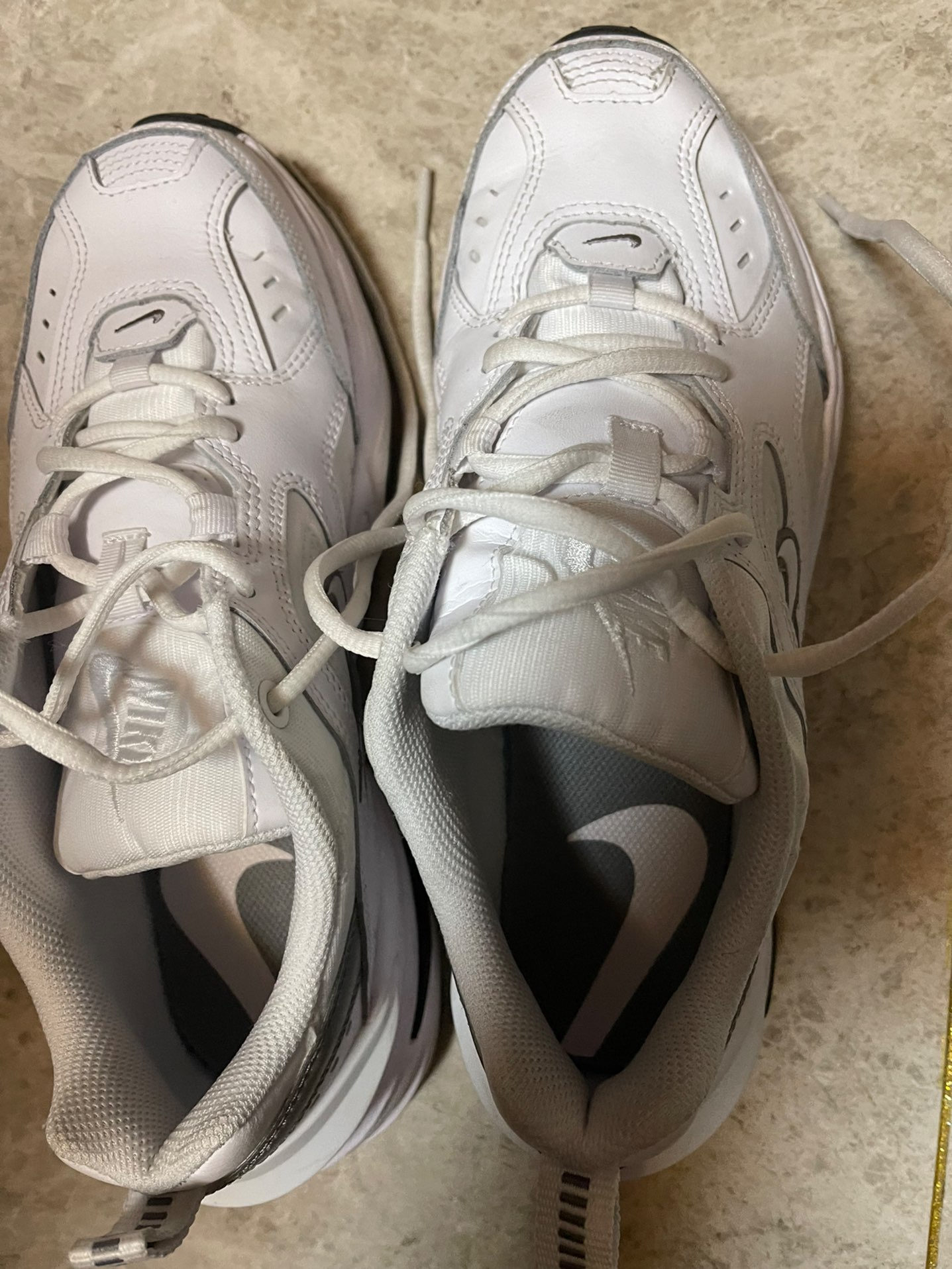 custom review-Nike M2K Tekno Slip Resistant Низкий Топ Обувь с Толстой Подошвой Женская Белая