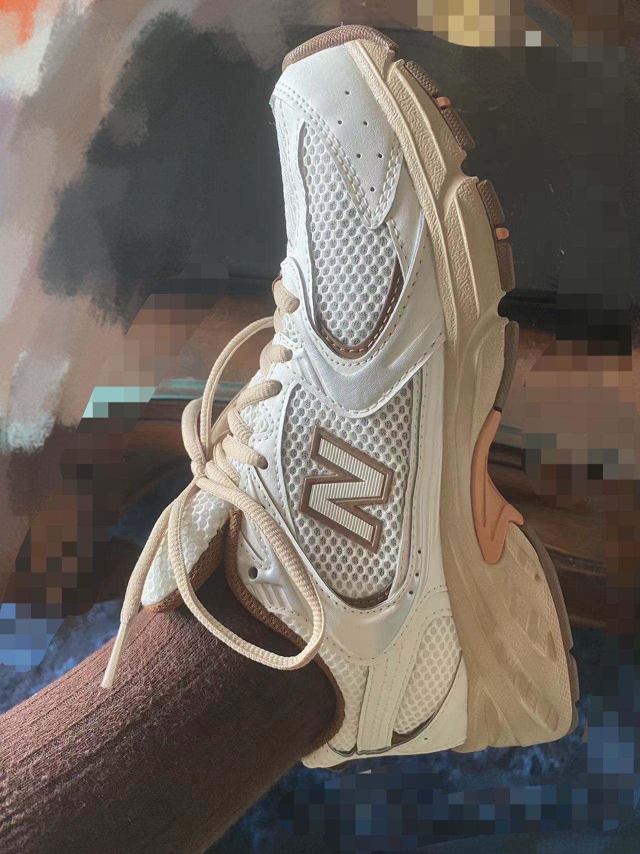 custom review-New Balance NB 530 Беговые кроссовки Низкий верх Белый Коричневый Унисекс