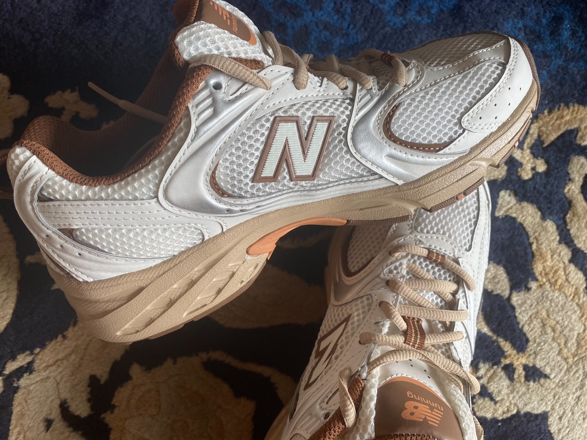 custom review-New Balance NB 530 Беговые кроссовки Низкий верх Белый Коричневый Унисекс