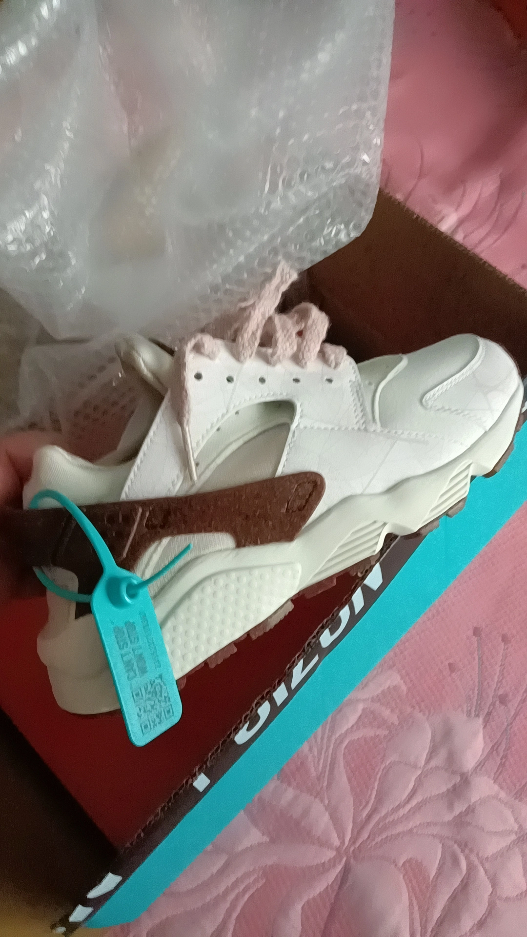 custom review-Nike Air Huarache Wallace 'Ротанг' Низкие Беговые Кроссовки Женские Бежевые Белые Коричневые
