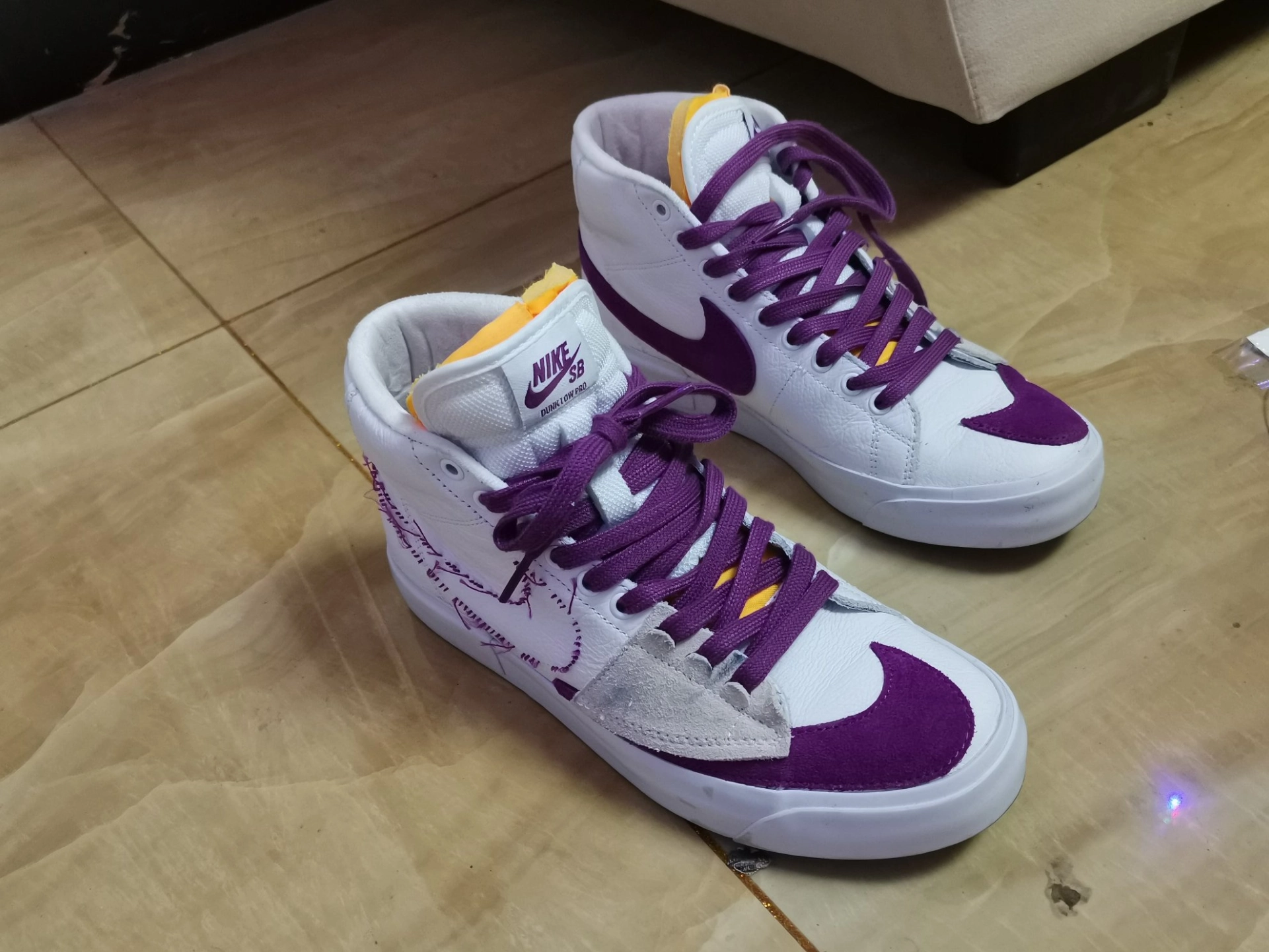 custom review-Nike SB Zoom Blazer MID Edge L MID Топ Скейтборд Кроссовки Унисекс Белый Фиолетовый