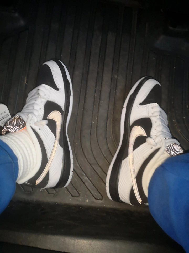 custom review-TIGHTBOOTH x Nike Dunk SB Low Амортизация Износостойкий Низкий Топ Скейтборд Кроссовки Унисекс Черный Белый