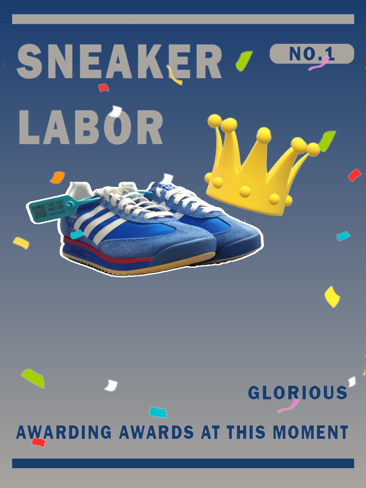 custom review-Adidas Originals SL 72 RS Slip-Resistant Низкий Топ Повседневная Обувь Унисекс Синий Белый