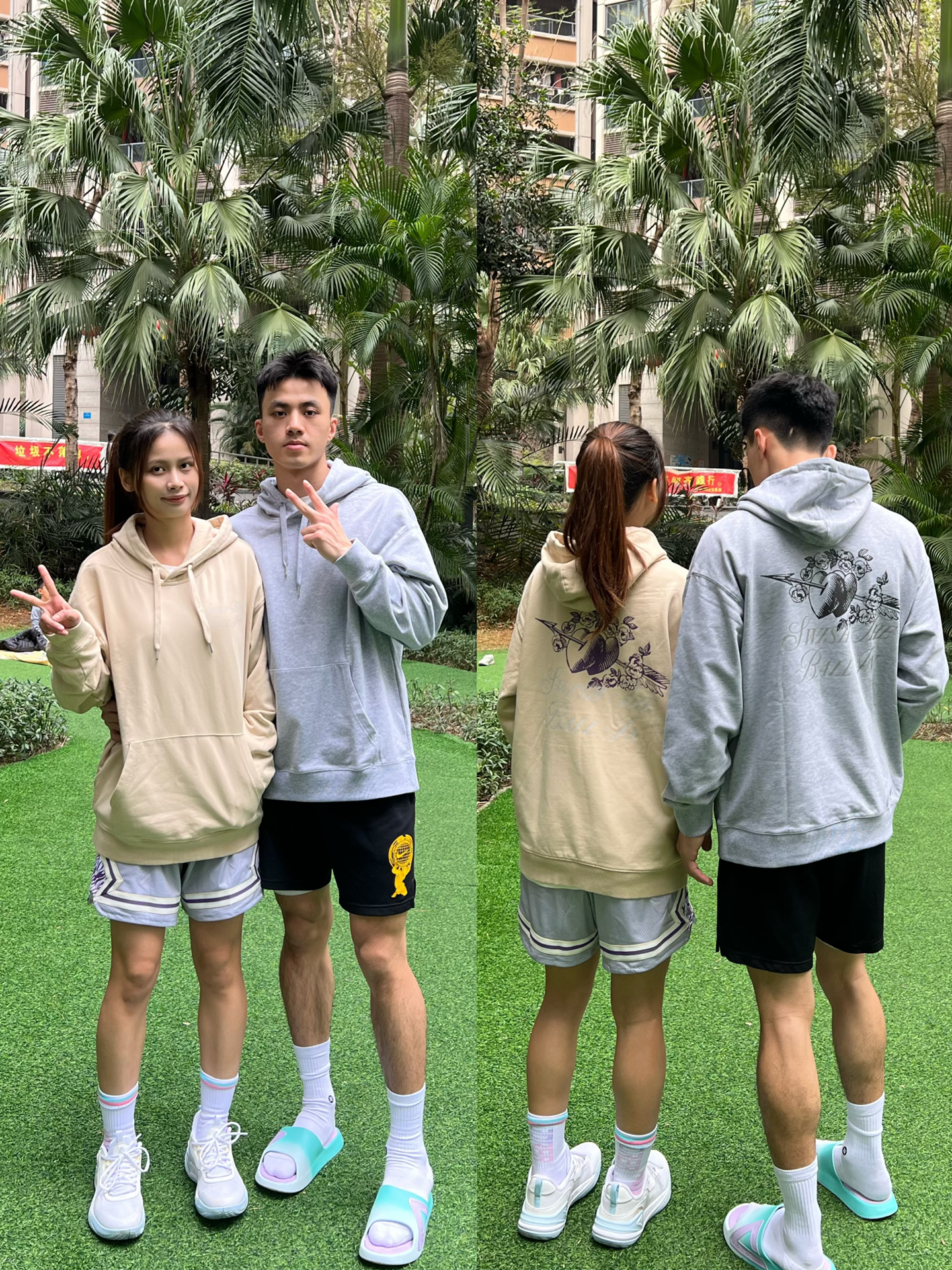 好久没跟男朋友穿情侣装啦～ 最近入手了一件新款美式情侣卫衣!