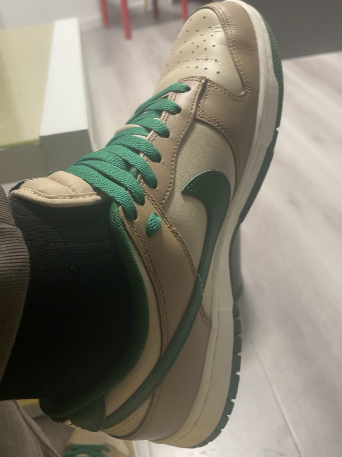 custom review-Nike Dunk Low Топ Скейтборд Кроссовки Унисекс Бежевый Коричневый Зеленый