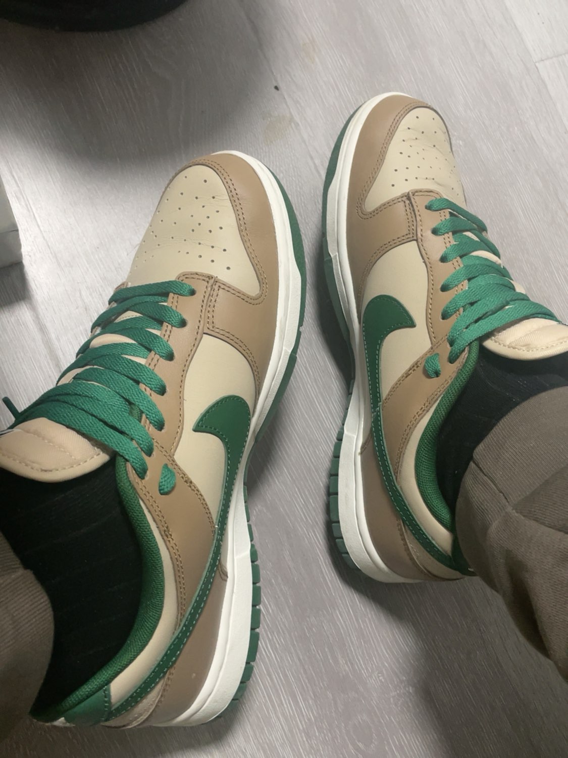 custom review-Nike Dunk Low Топ Скейтборд Кроссовки Унисекс Бежевый Коричневый Зеленый