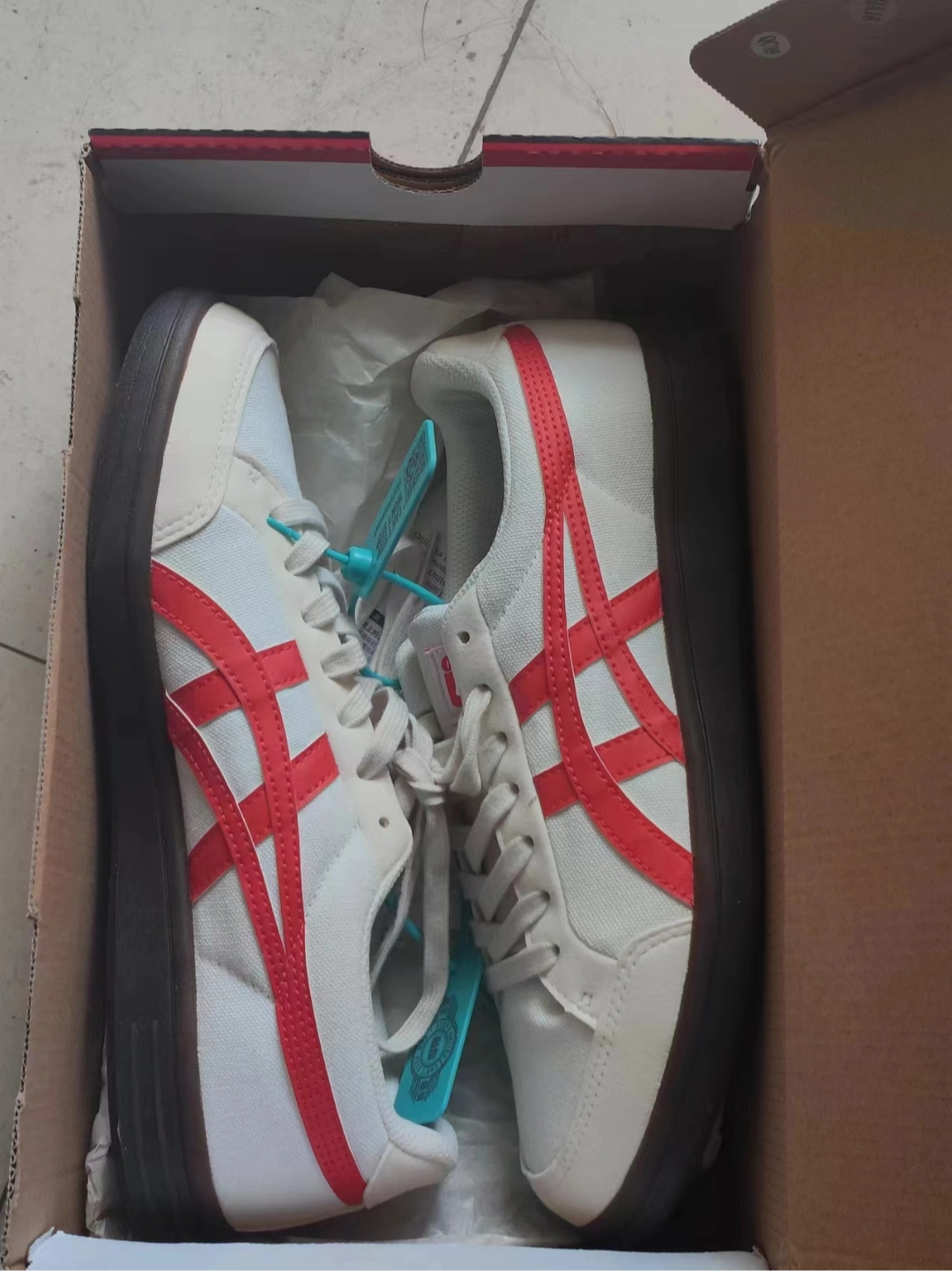 custom review-Onitsuka Tiger Advanti Low Топ Скейтборд Кроссовки Унисекс Бежевый Белый Красный