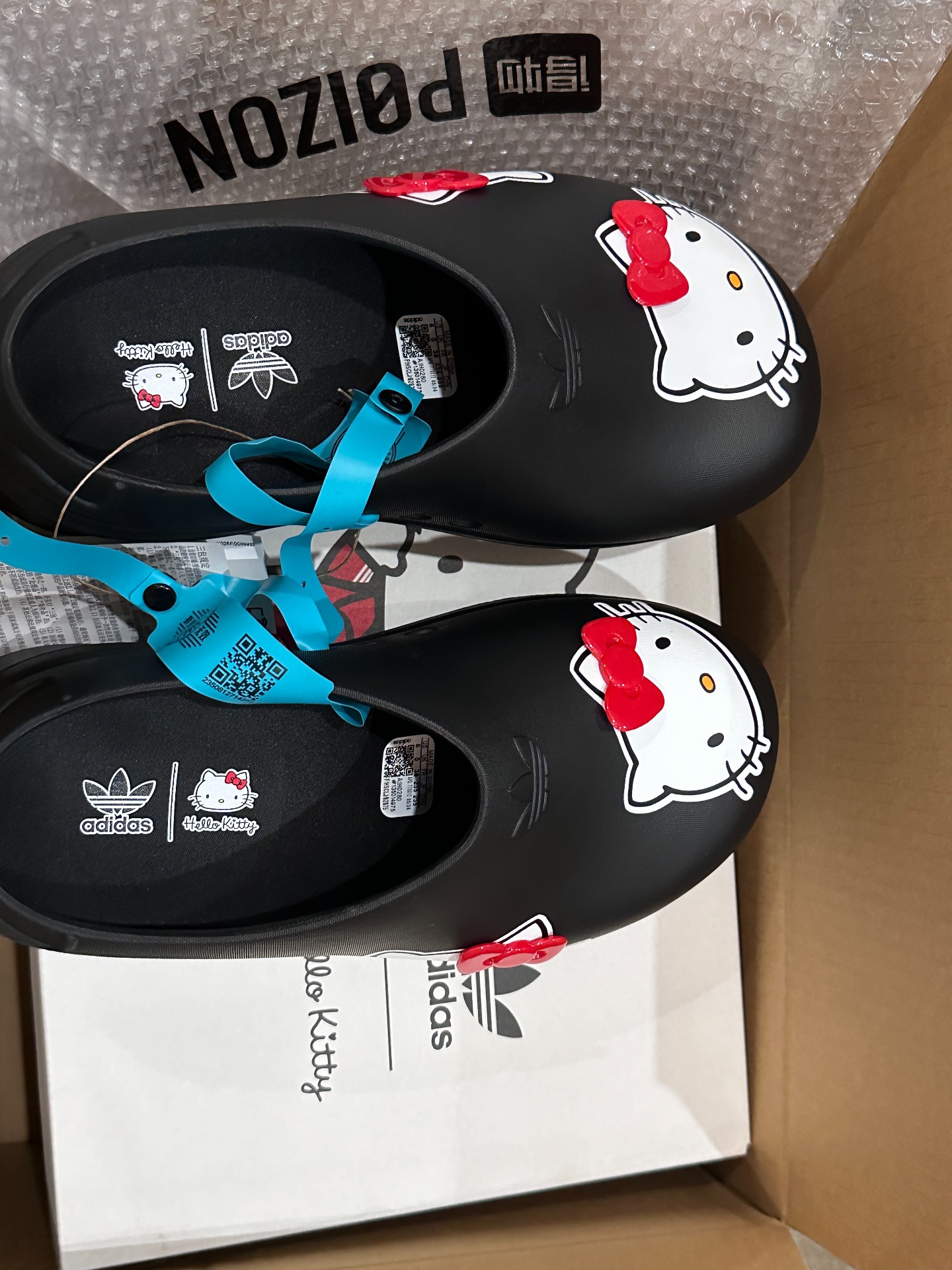 custom review-Hello Kitty x Adidas Originals AdiFOM Stan Smith Mule Slip-Resistant Домашние тапочки Женские Черный Красный Белый