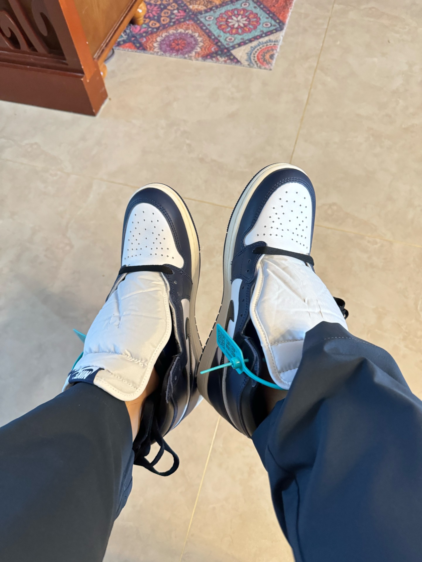 custom review-Jordan Air Jordan 1 High OG 'Midnight Blue' High Top Vintage Баскетбольные Кроссовки Мужские Синий Белый