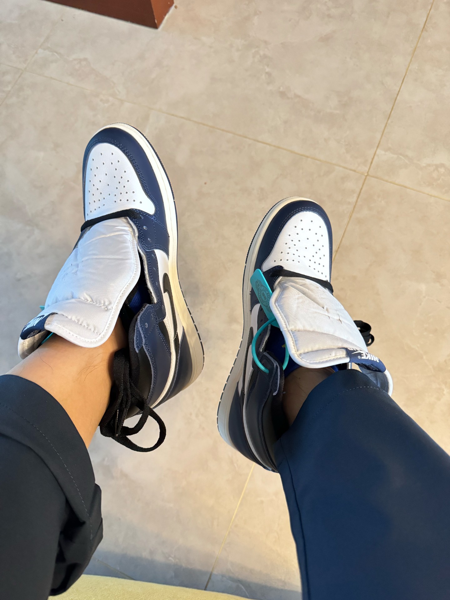 custom review-Jordan Air Jordan 1 High OG 'Midnight Blue' High Top Vintage Баскетбольные Кроссовки Мужские Синий Белый