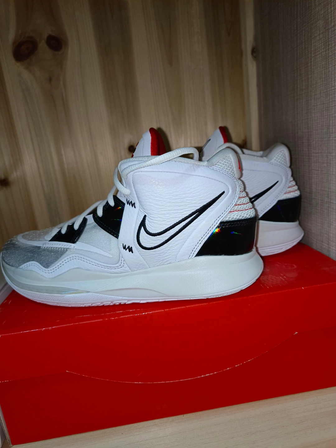 custom review-Nike Kyrie Infinity 'Man Machine' Kyrie 8 Белый цемент MID Топ Баскетбольные кроссовки Унисекс Белый черный Азиатская версия