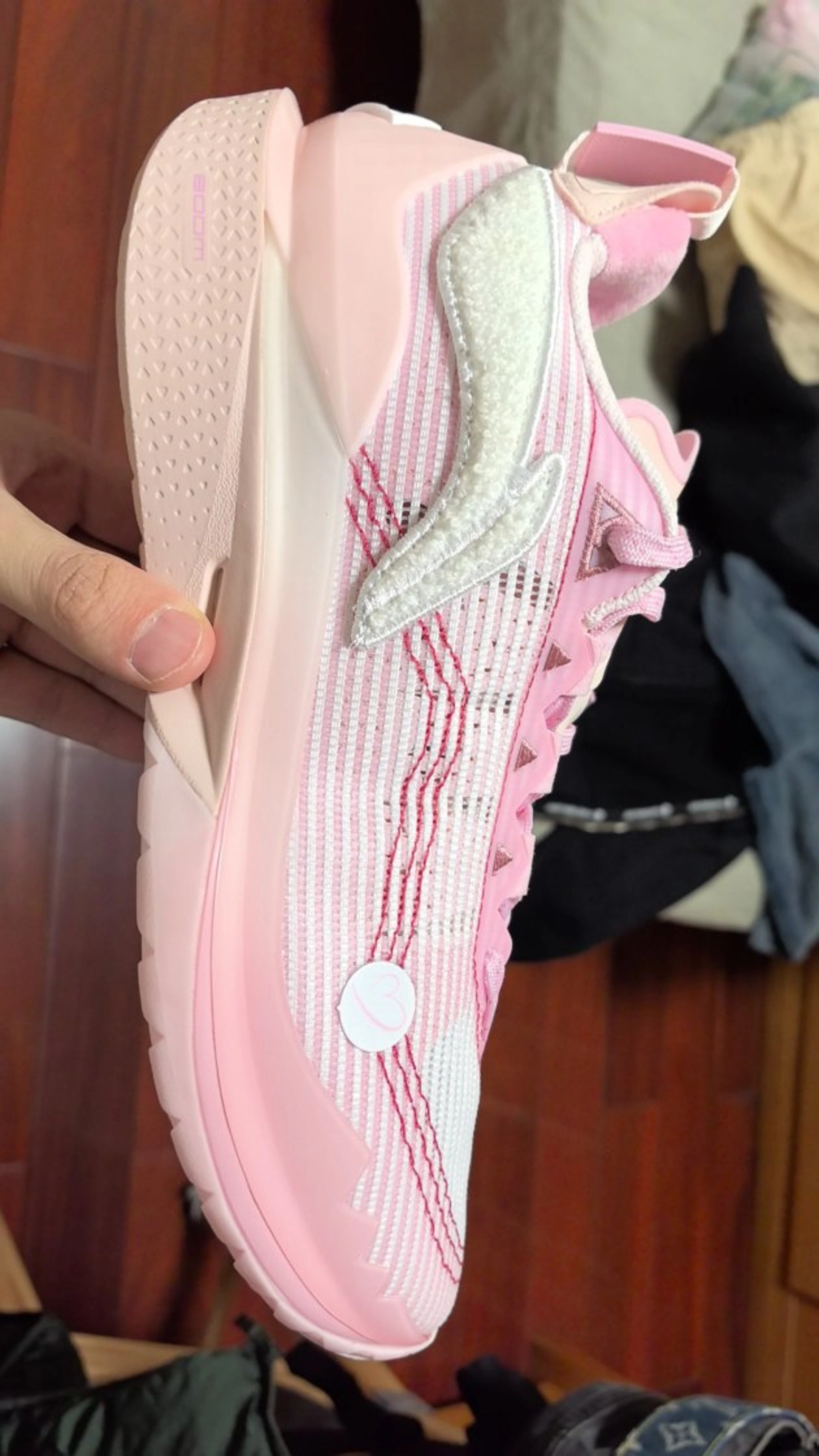 custom review-LINING JB2 Баскетбольные кроссовки Low Топ Розовый Белый Мужской