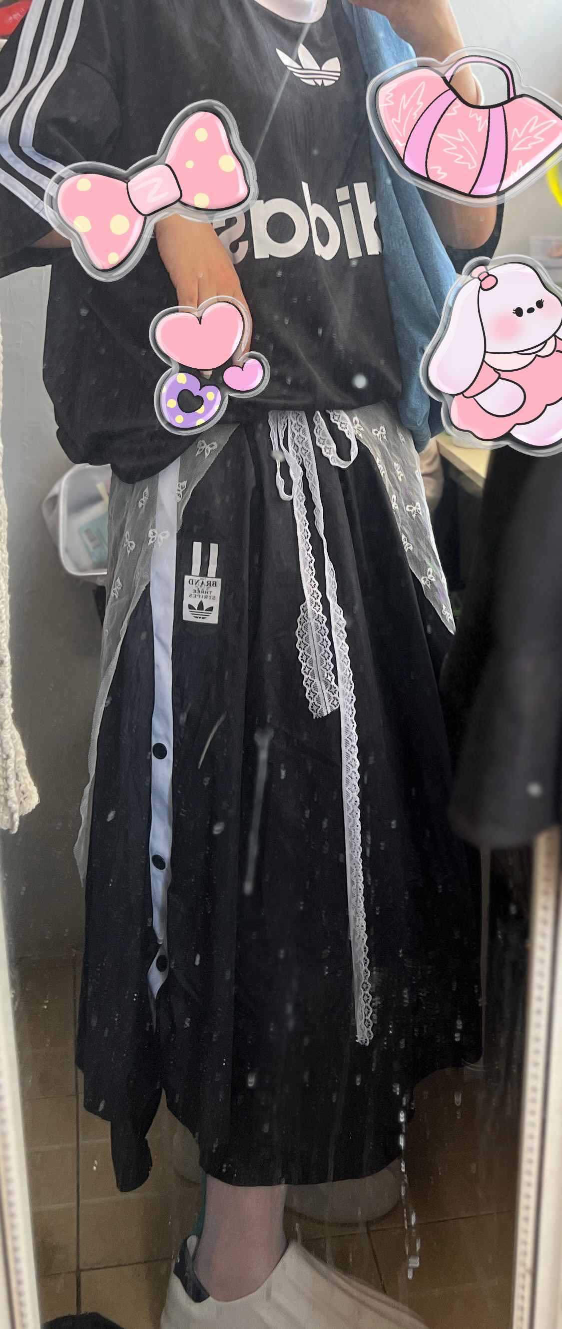 custom review-Adidas Originals ADIBREAK Повседневная Длинная Юбка Женская Черная