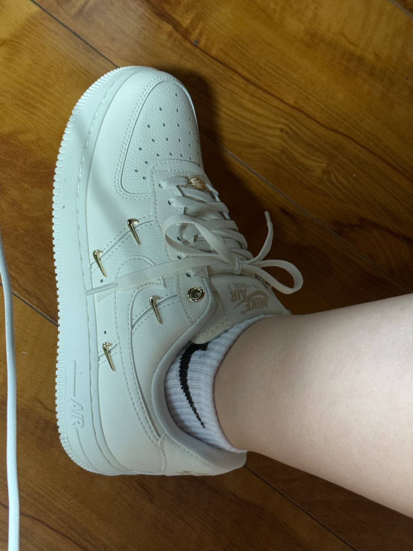 custom review-Nike Air Force 1 '07 Lx Cn Sail Gold Mini Swooshes Women's