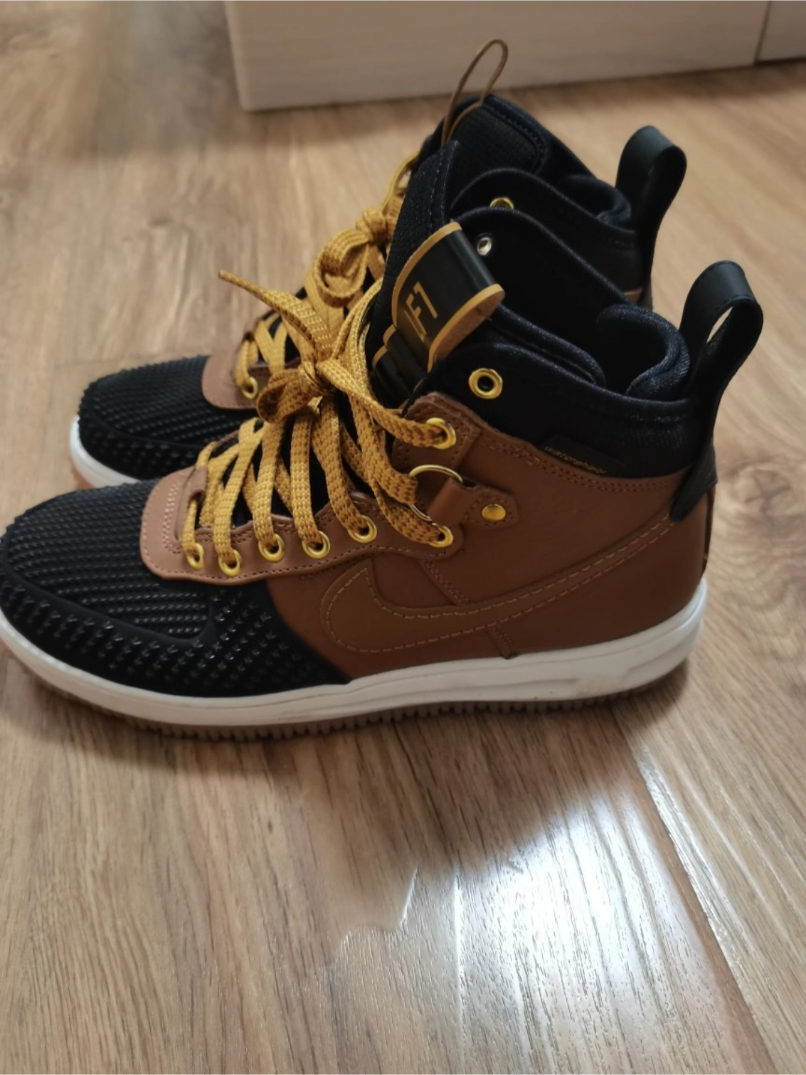 custom review-Nike Lunar Force 1 Slip-on Устойчивый к истиранию MID Скейтбординг Мужской Коричневый Черный