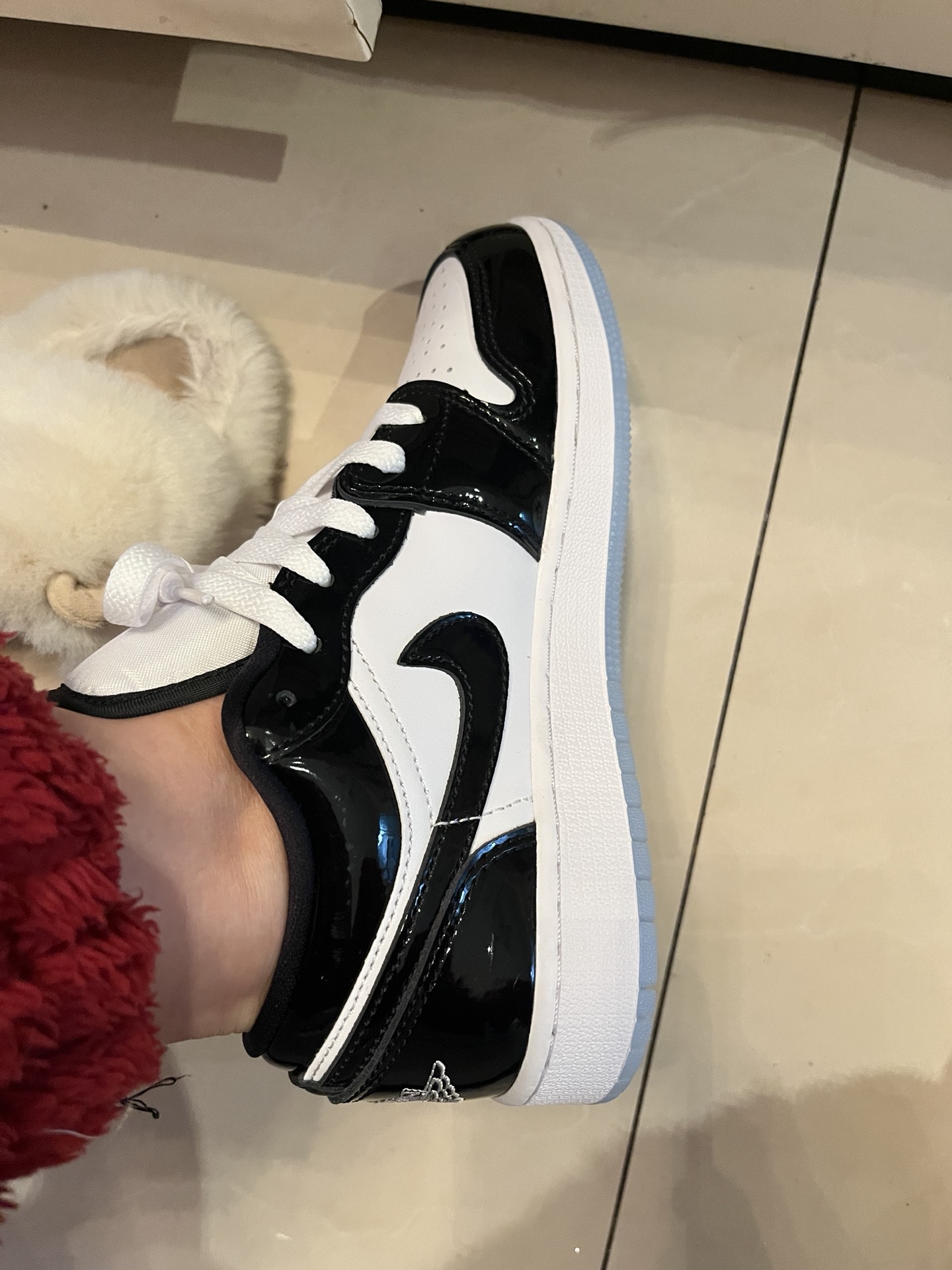 custom review-Jordan Air Jordan 1 Low SE Concord Slip-Resistant Abrasion-Resistant Low Top Детские баскетбольные кроссовки Черный Белый