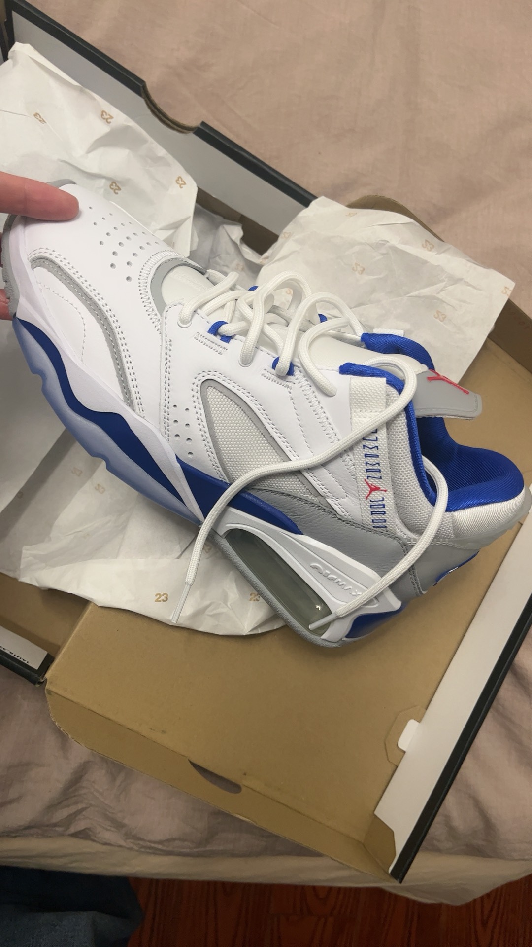 custom review-Джордан Point Lane Амортизация Устойчивость к истиранию Покрытие устойчивое к царапинам Низкий топ Повседневный Мужской Белый Серый Синий