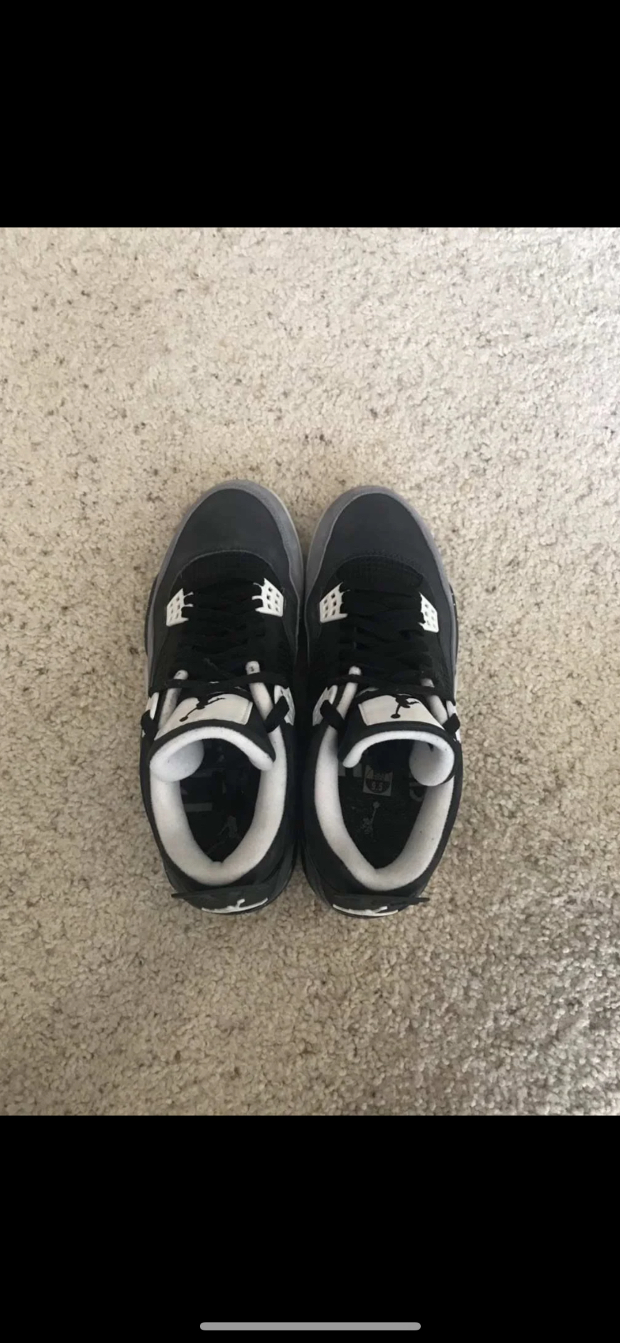 custom review-Jordan Air Jordan 4 Slip Resistant Anti Kick High Top Children's Basketball Shoes Black Teenagers