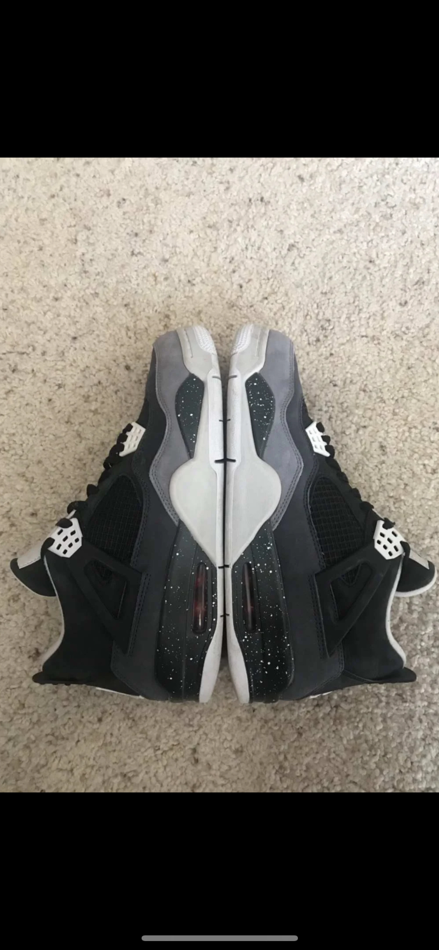 custom review-Jordan Air Jordan 4 Slip Resistant Anti Kick High Top Children's Basketball Shoes Black Teenagers