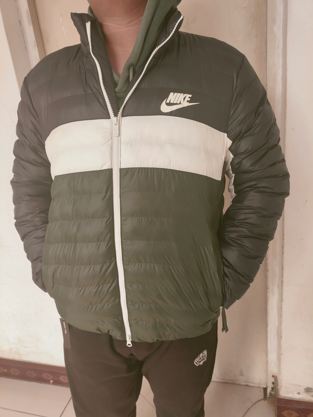 custom review-Nike Синий Зеленый Многоцветный Мужской Пуховик